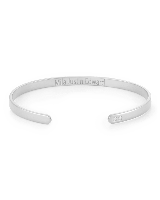 Andrea Bangle - 925 Sterling Silver Bangle magal-dev Hurricane (Handwriting style)