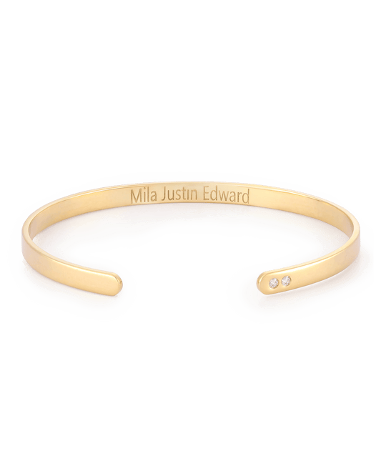 Andrea Bangle - 18K Gold Vermeil Bangle magal-dev Hurricane (Handwriting style)