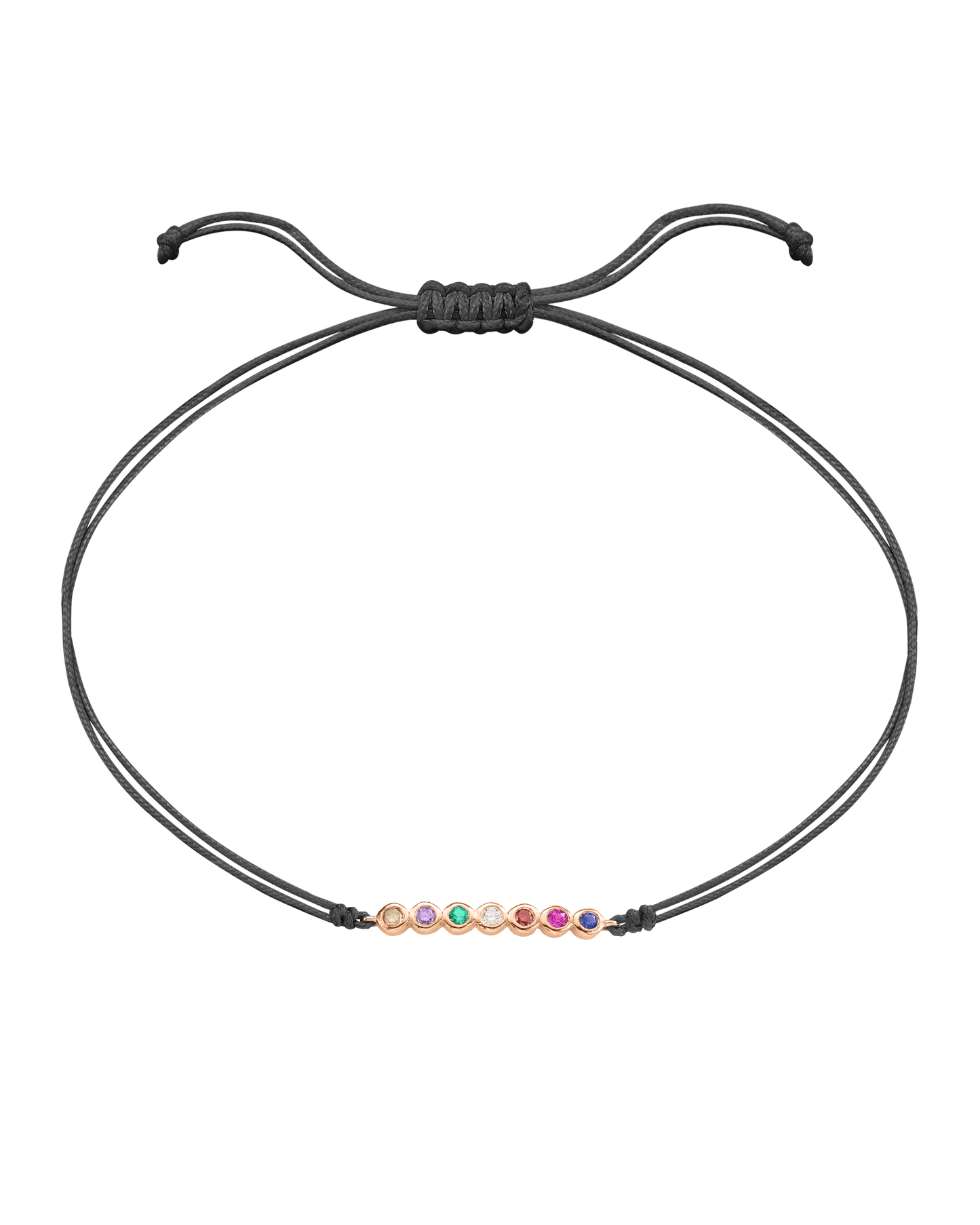 The Birthstones Bar Bracelet - 14K Rose Gold Bracelet 14K Solid Gold Grey 2