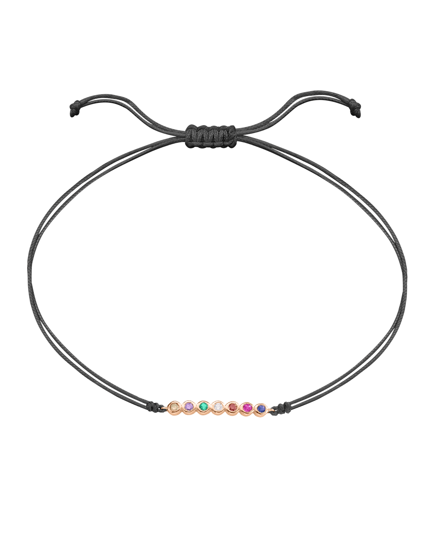 The Birthstones Bar Bracelet - 14K Rose Gold Bracelet 14K Solid Gold Grey 2