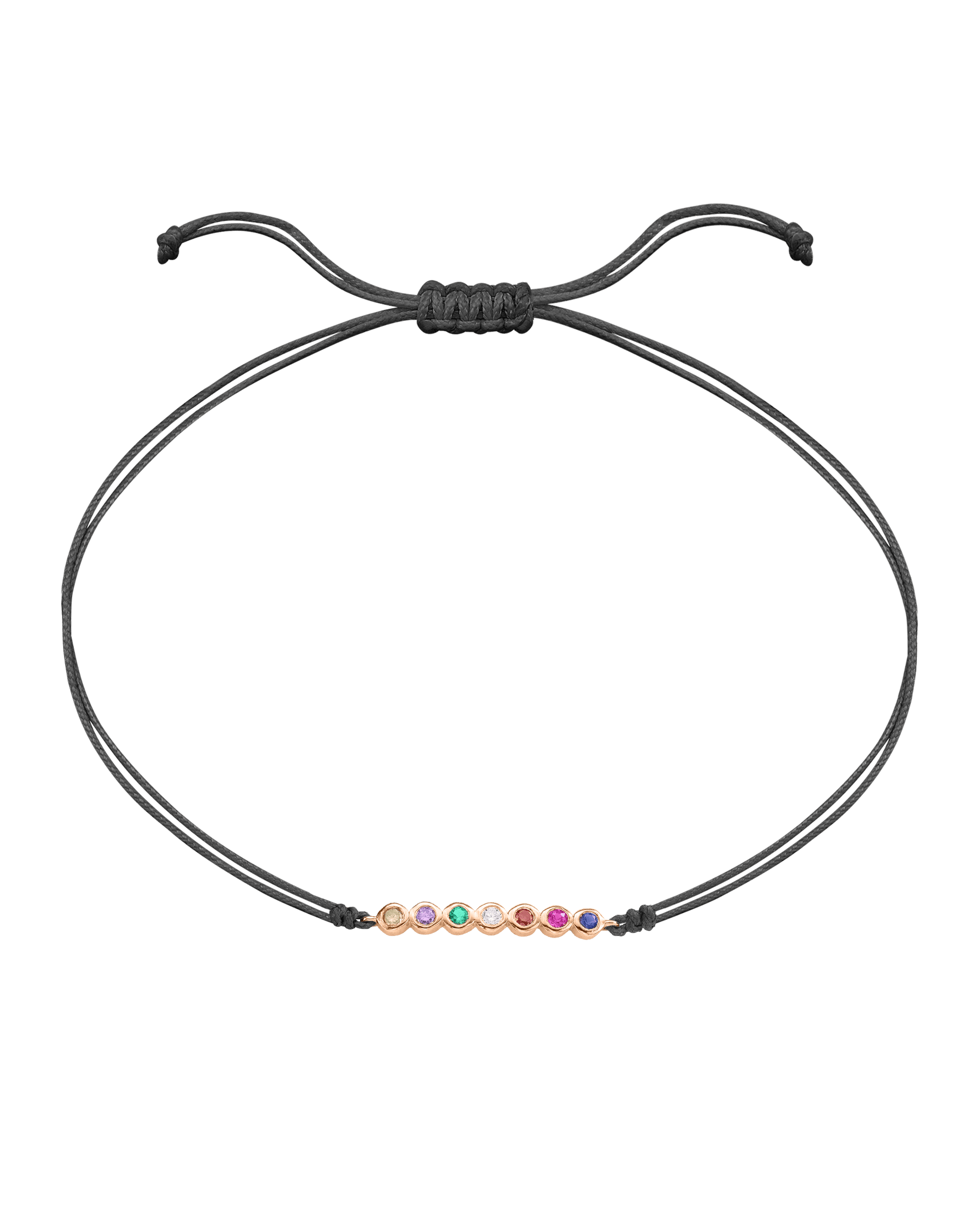 The Birthstones Bar Bracelet - 14K Rose Gold Bracelet 14K Solid Gold Grey 2