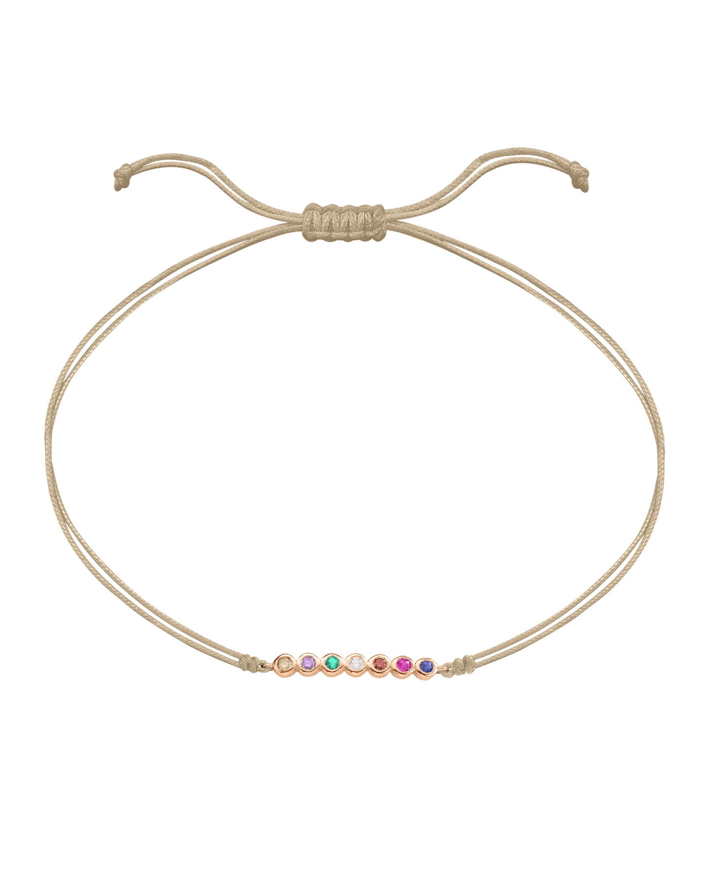 The Birthstones Bar Bracelet - 14K Rose Gold Bracelet 14K Solid Gold Sand 2
