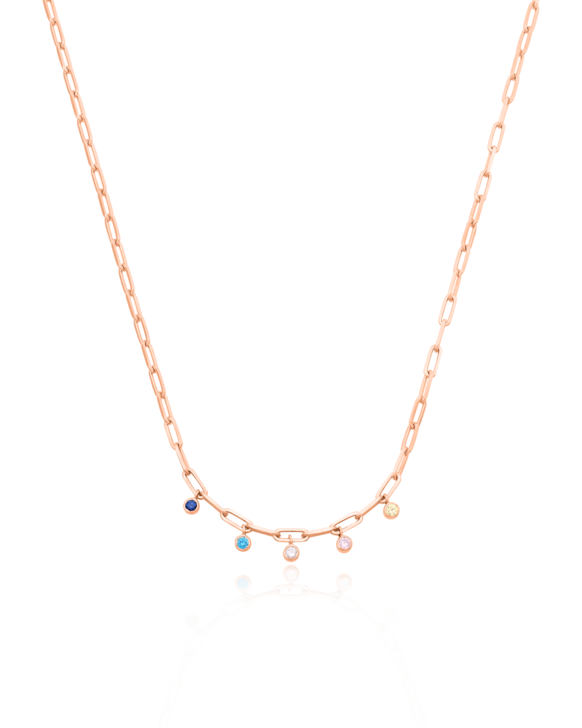 Bermuda Birthstone Necklace - 18K Rose Vermeil Necklaces magal-dev 1 Birthstone 16"