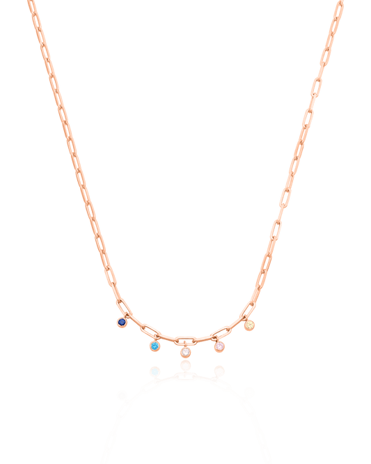 Bermuda Birthstone Necklace - 18K Rose Vermeil Necklaces magal-dev 1 Birthstone 16"