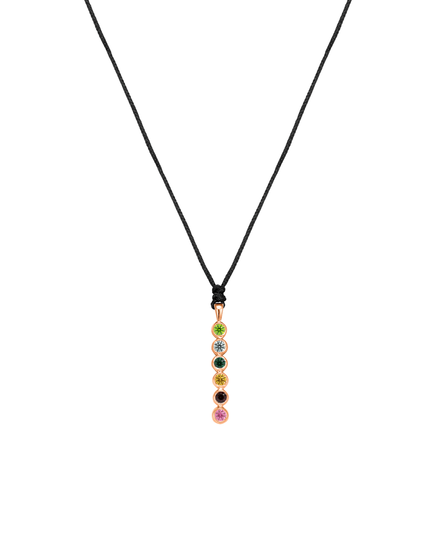 The Birthstones Bar Necklace - 14K Rose Gold Necklaces 14K Solid Gold Black 2
