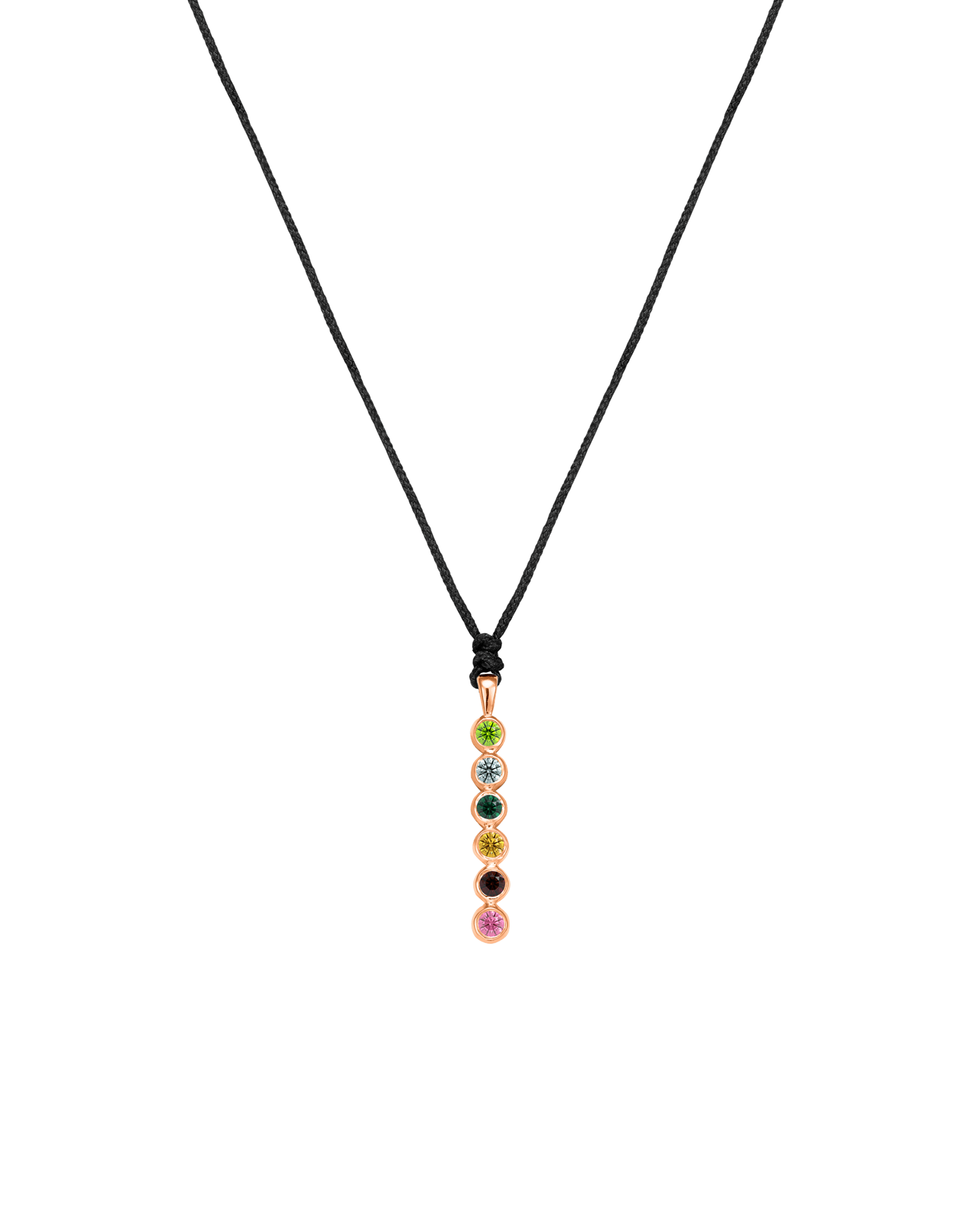 The Birthstones Bar Necklace - 14K Rose Gold Necklaces 14K Solid Gold Black 2