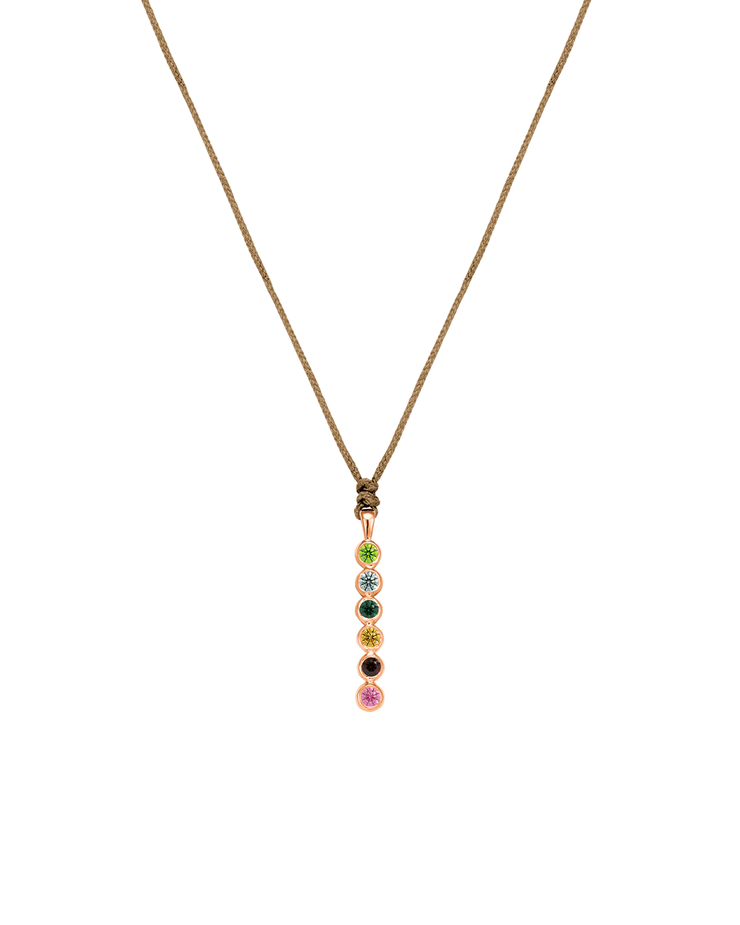 The Birthstones Bar Necklace - 14K Rose Gold Necklaces 14K Solid Gold Camel 2