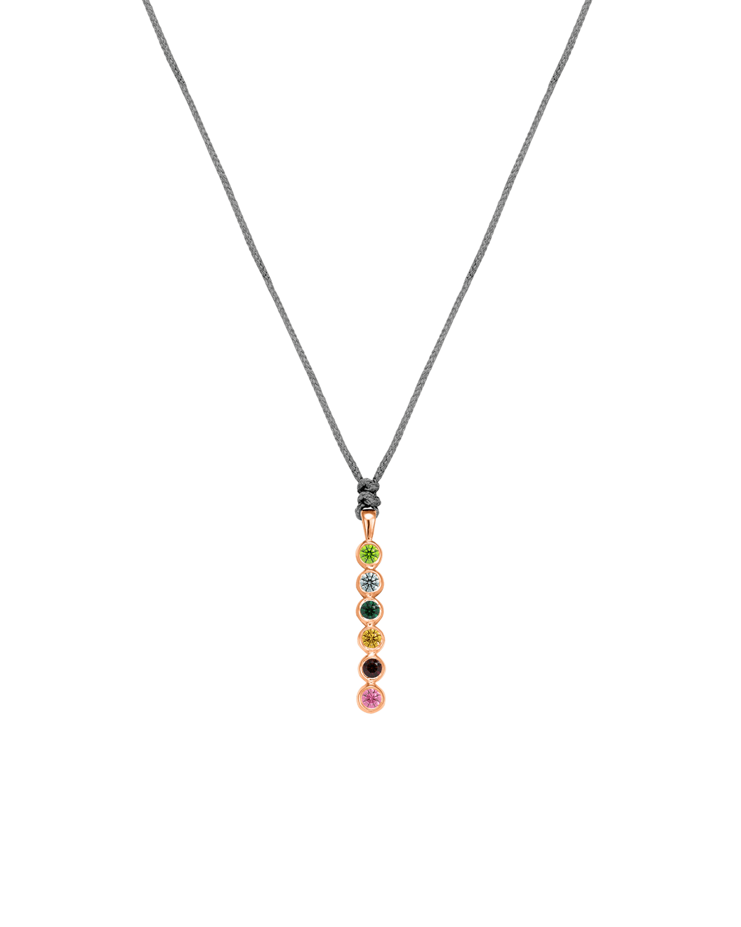 The Birthstones Bar Necklace - 14K Rose Gold Necklaces 14K Solid Gold Grey 2