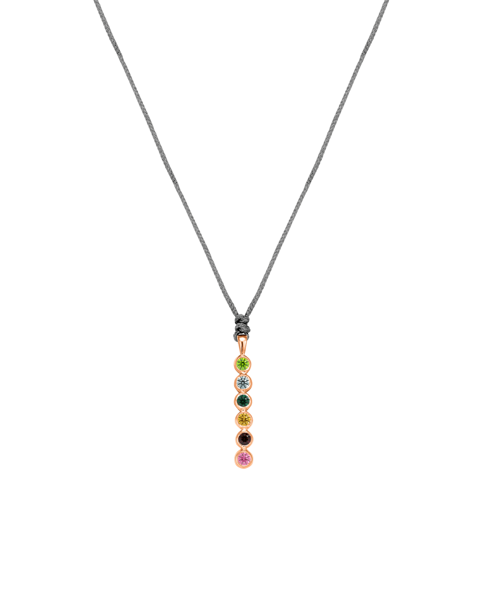 The Birthstones Bar Necklace - 14K Rose Gold Necklaces 14K Solid Gold Grey 2