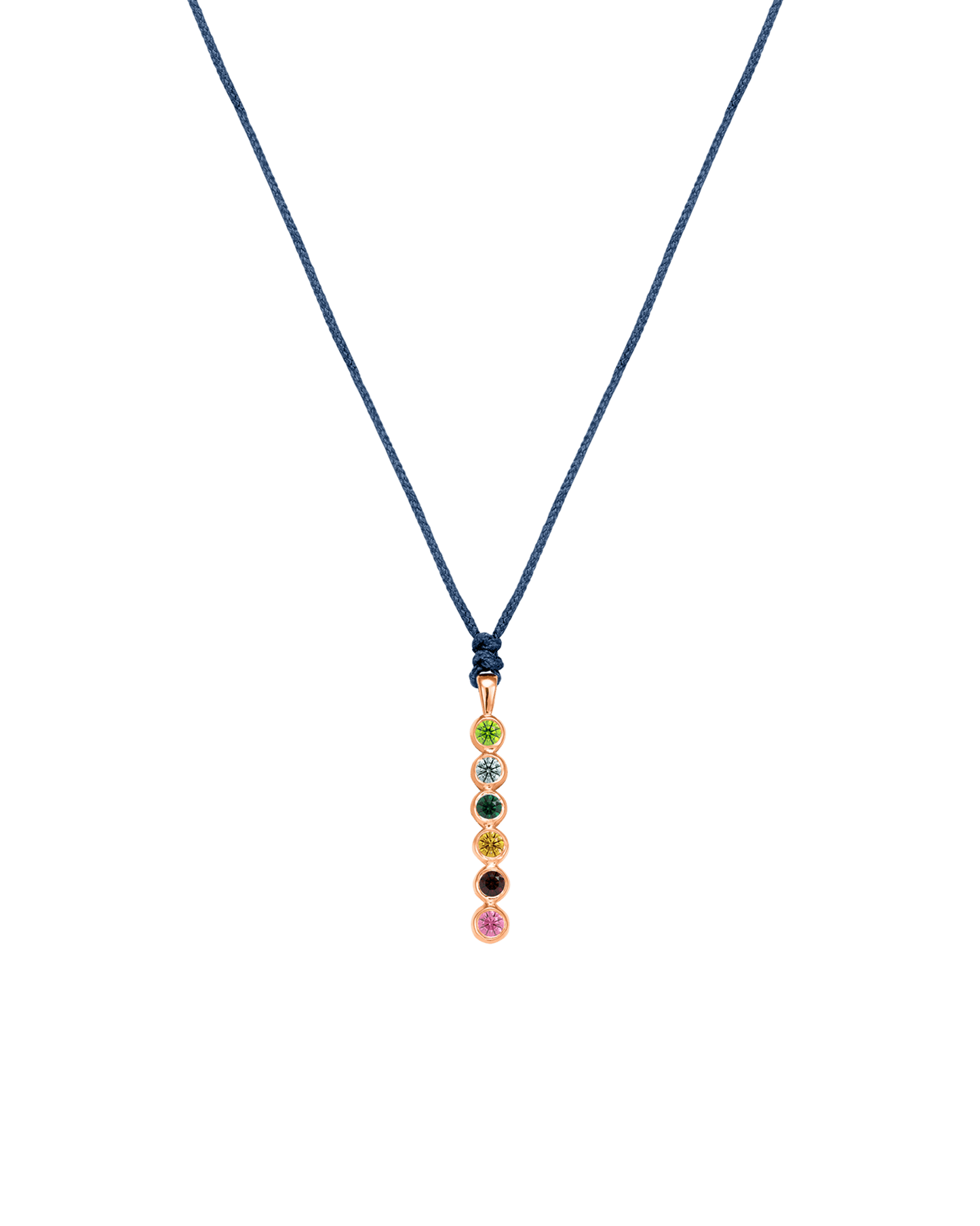 The Birthstones Bar Necklace - 14K Rose Gold Necklaces 14K Solid Gold Indigo 2
