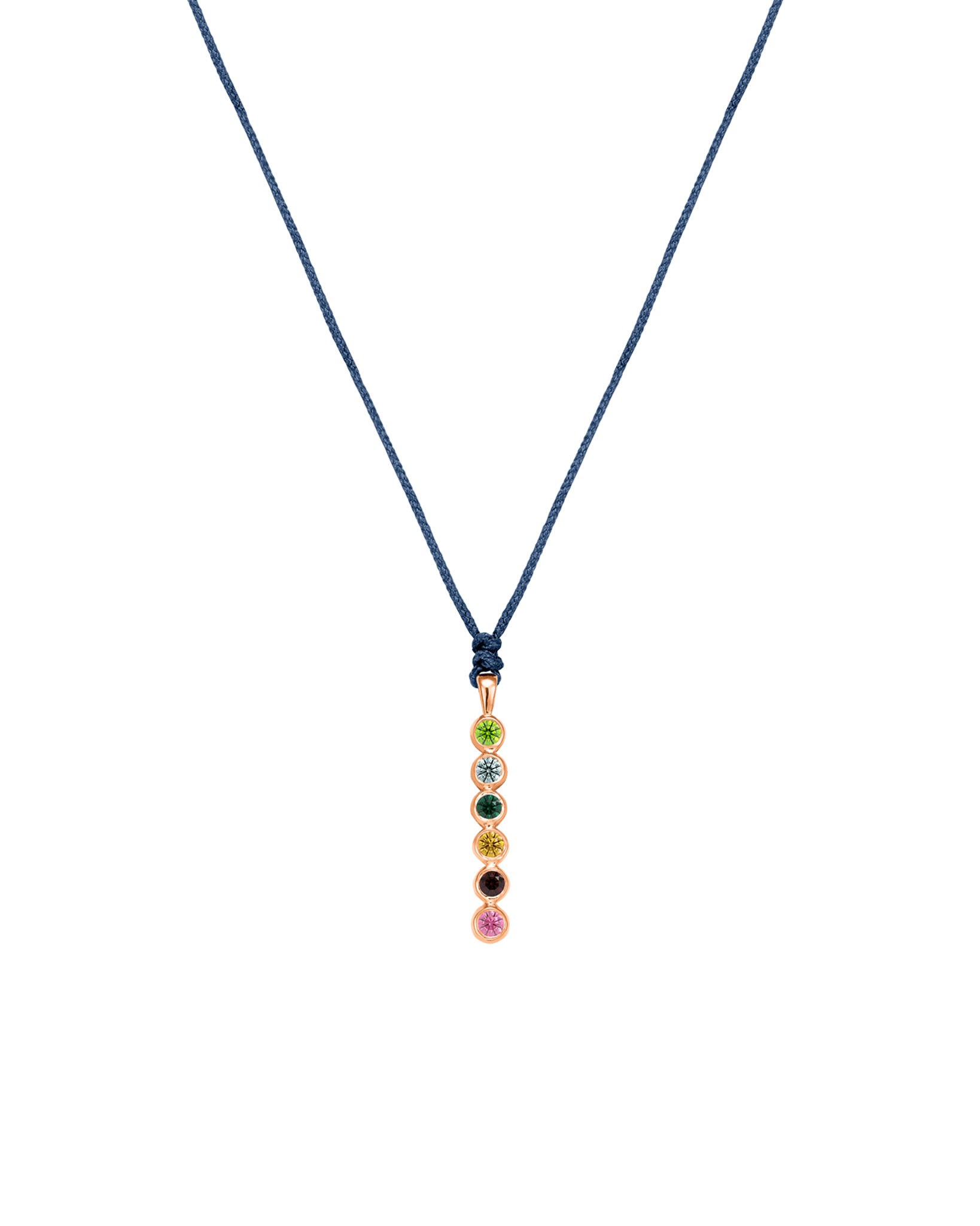 The Birthstones Bar Necklace - 14K Rose Gold Necklaces 14K Solid Gold Indigo 2