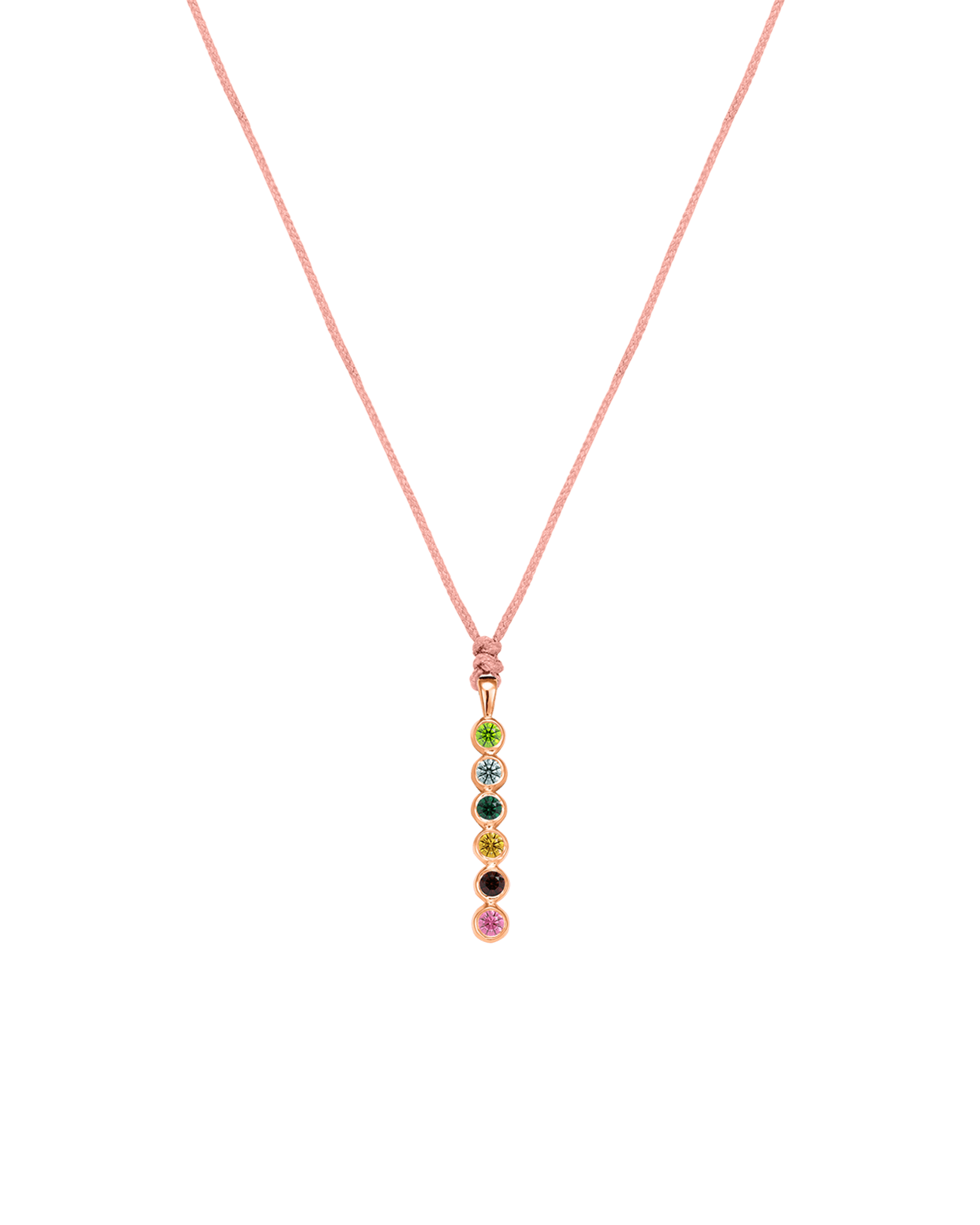 The Birthstones Bar Necklace - 14K Rose Gold Necklaces 14K Solid Gold Pink 2