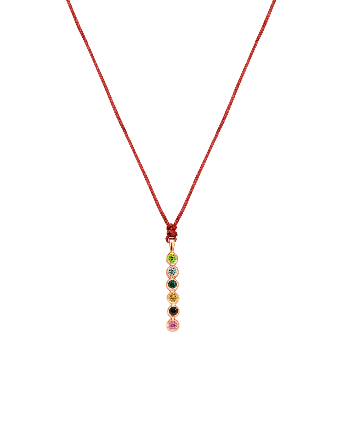 The Birthstones Bar Necklace - 14K Rose Gold Necklaces 14K Solid Gold Red 2