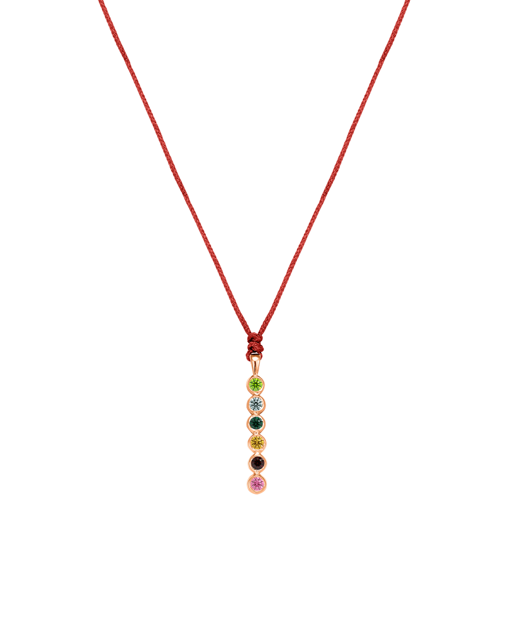 The Birthstones Bar Necklace - 14K Rose Gold Necklaces 14K Solid Gold Red 2