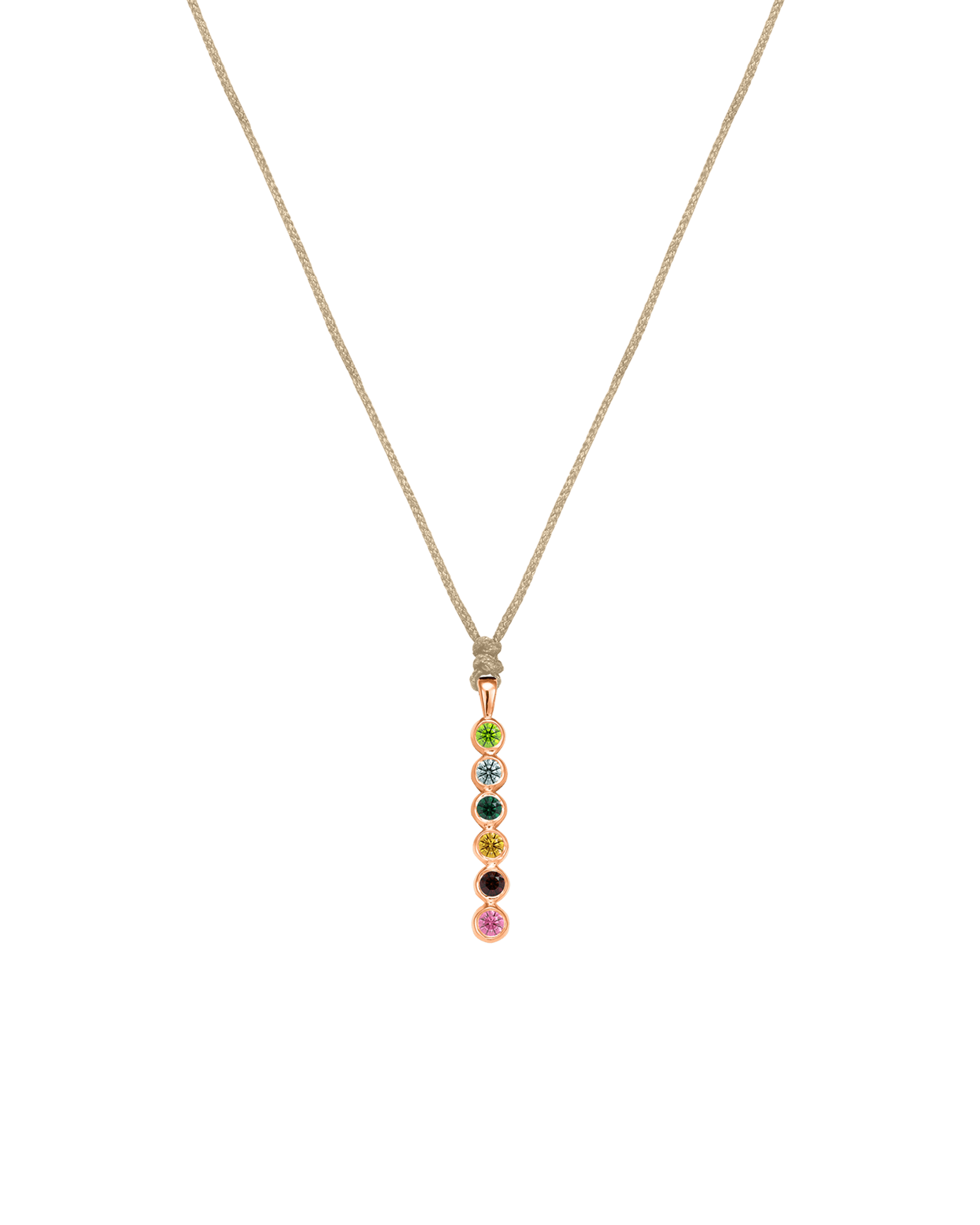 The Birthstones Bar Necklace - 14K Rose Gold Necklaces 14K Solid Gold Sand 2