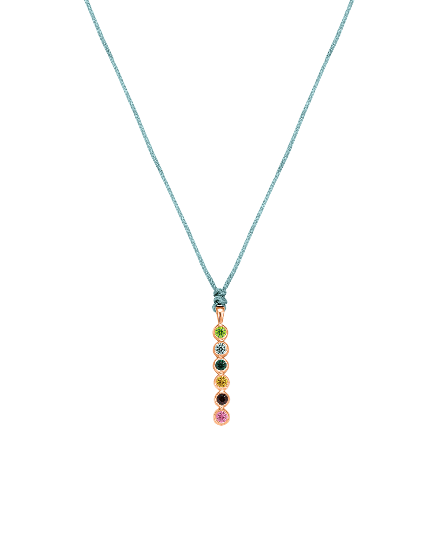 The Birthstones Bar Necklace - 14K Rose Gold Necklaces 14K Solid Gold Turquoise 2