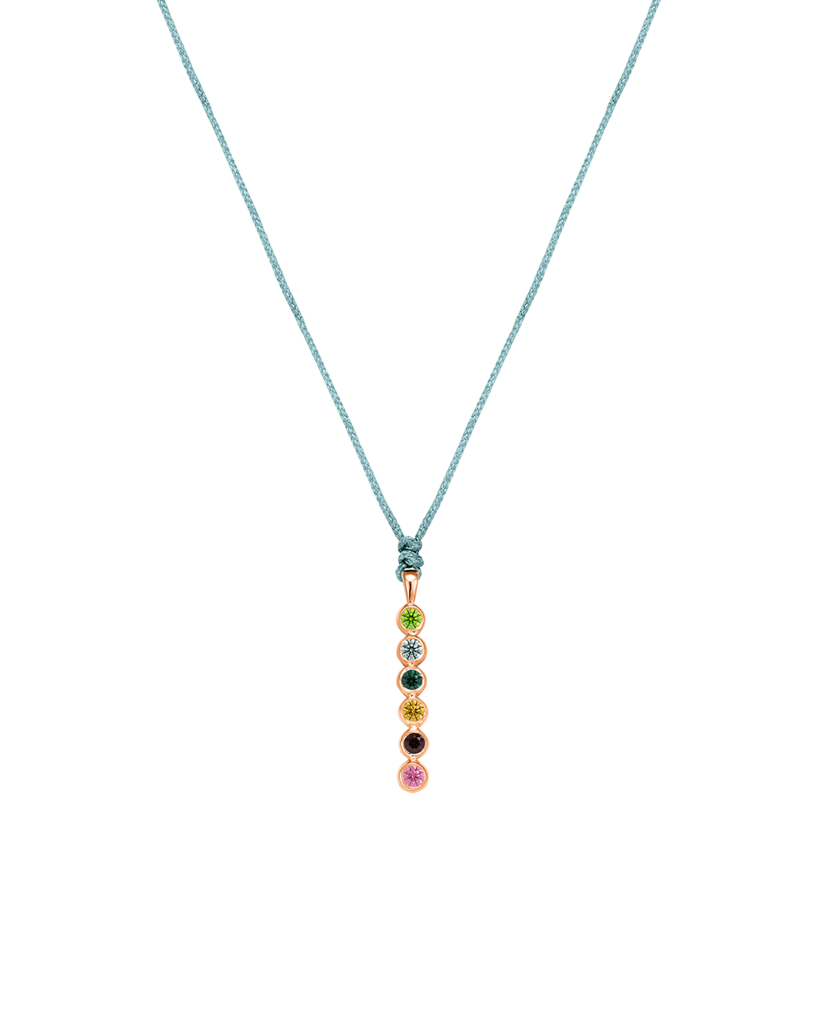 The Birthstones Bar Necklace - 14K Rose Gold Necklaces 14K Solid Gold Turquoise 2
