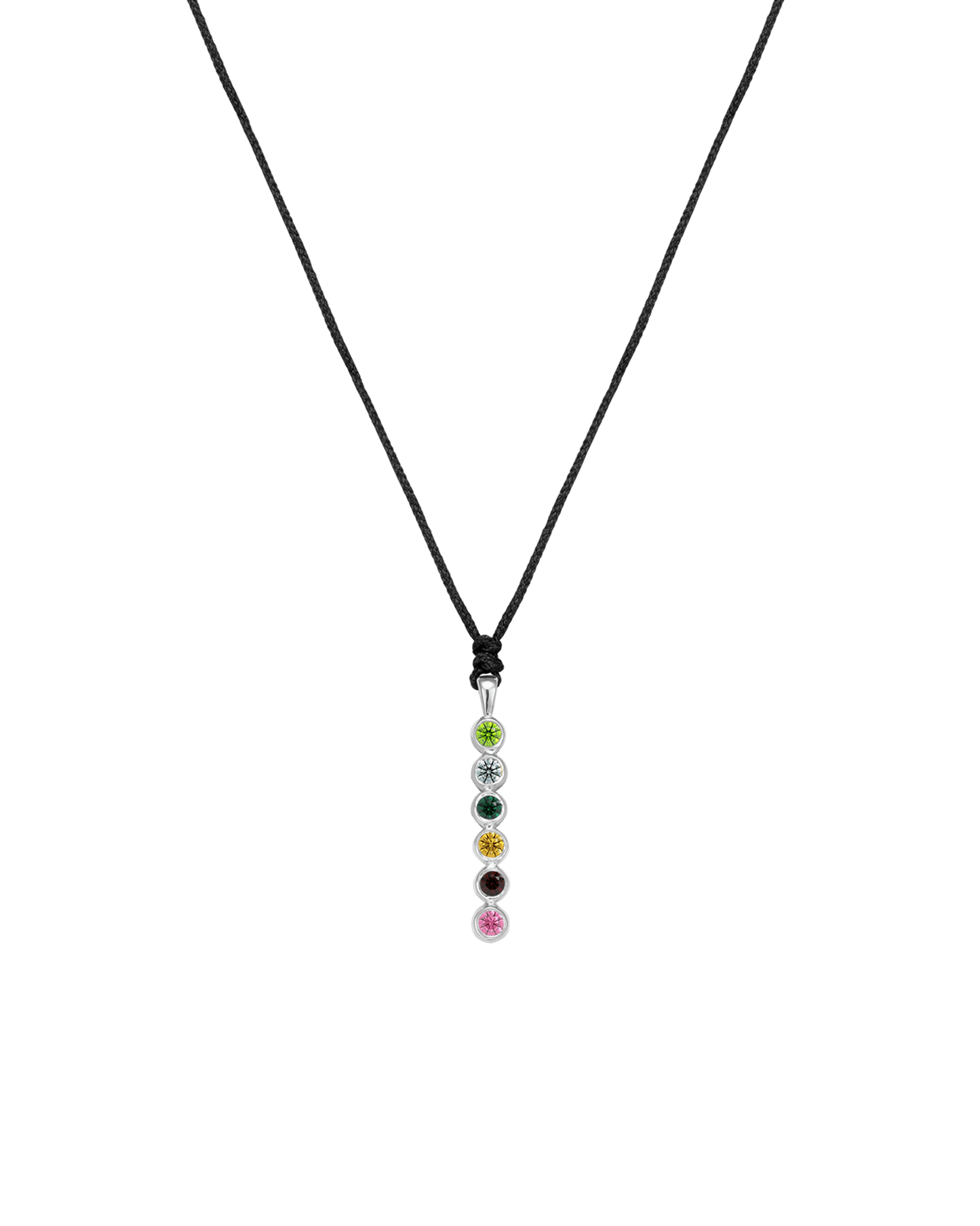 The Birthstones Bar Necklace - 14K White Gold Necklaces 14K Solid Gold Black 2