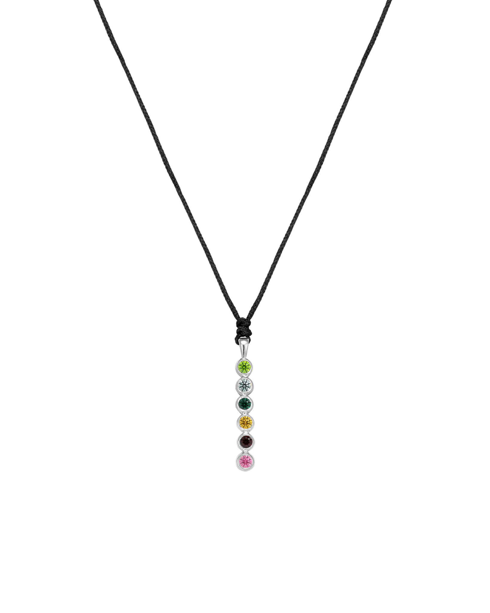 The Birthstones Bar Necklace - 14K White Gold Necklaces 14K Solid Gold Black 2