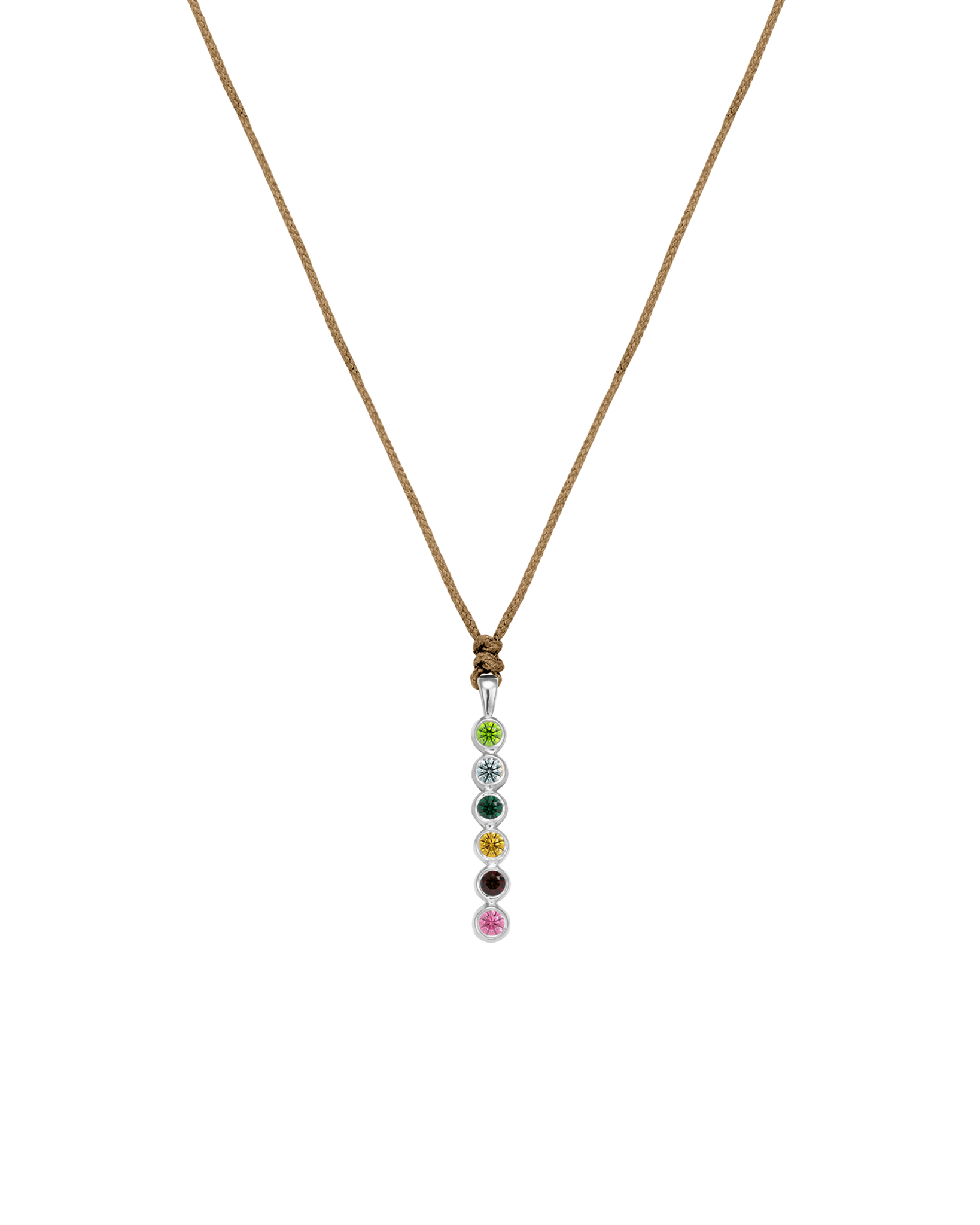 The Birthstones Bar Necklace - 14K White Gold Necklaces 14K Solid Gold Camel 2