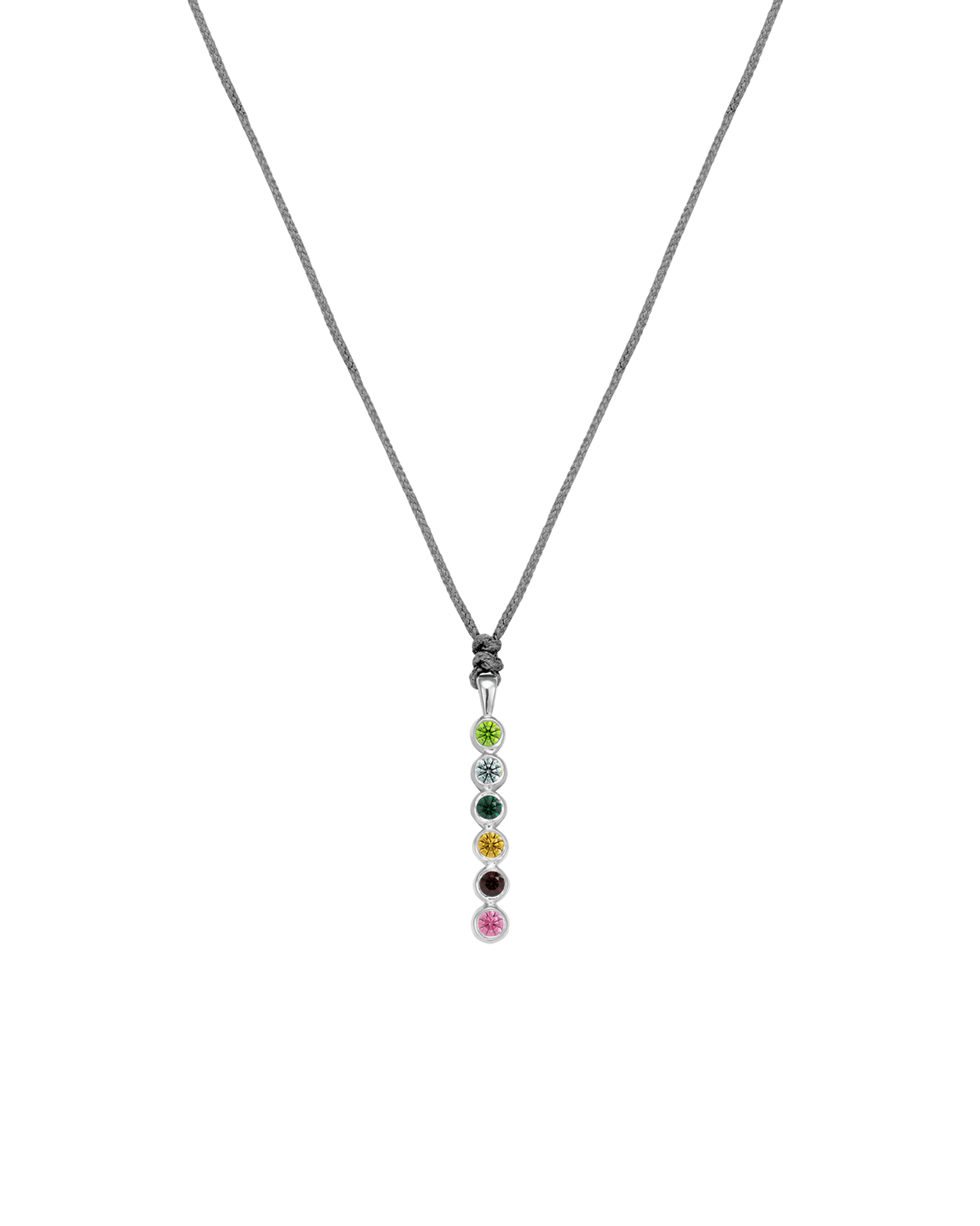 The Birthstones Bar Necklace - 14K White Gold Necklaces 14K Solid Gold Grey 2