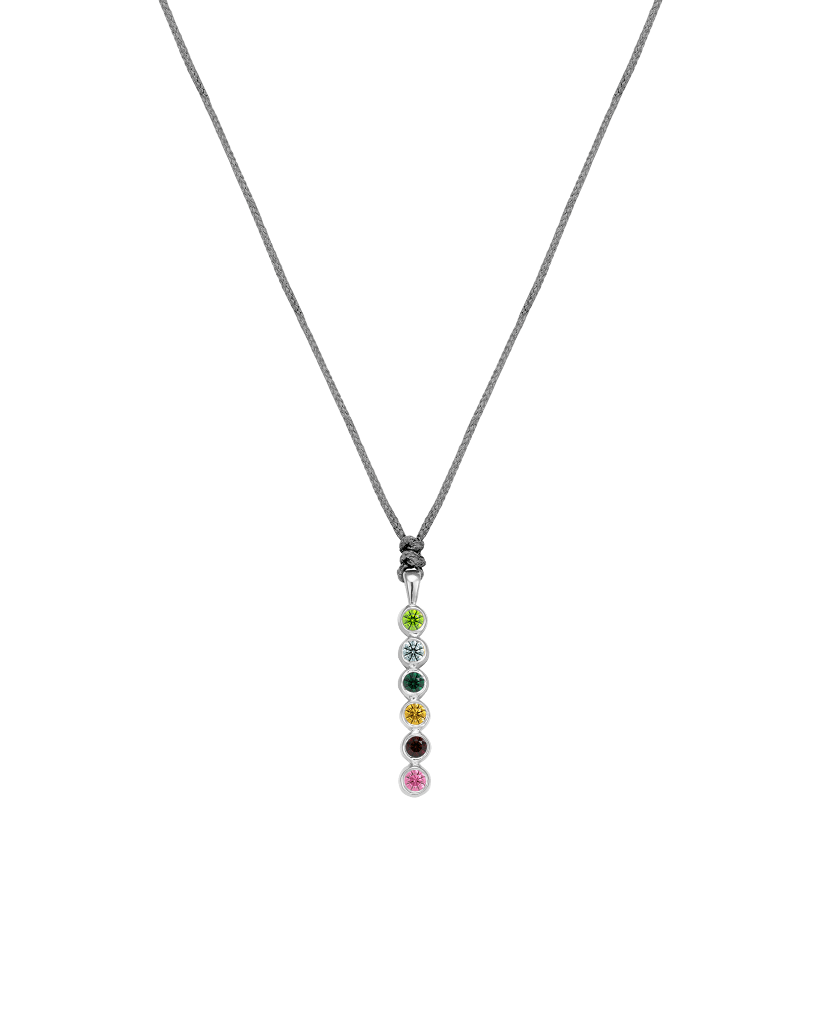 The Birthstones Bar Necklace - 14K White Gold Necklaces 14K Solid Gold Grey 2