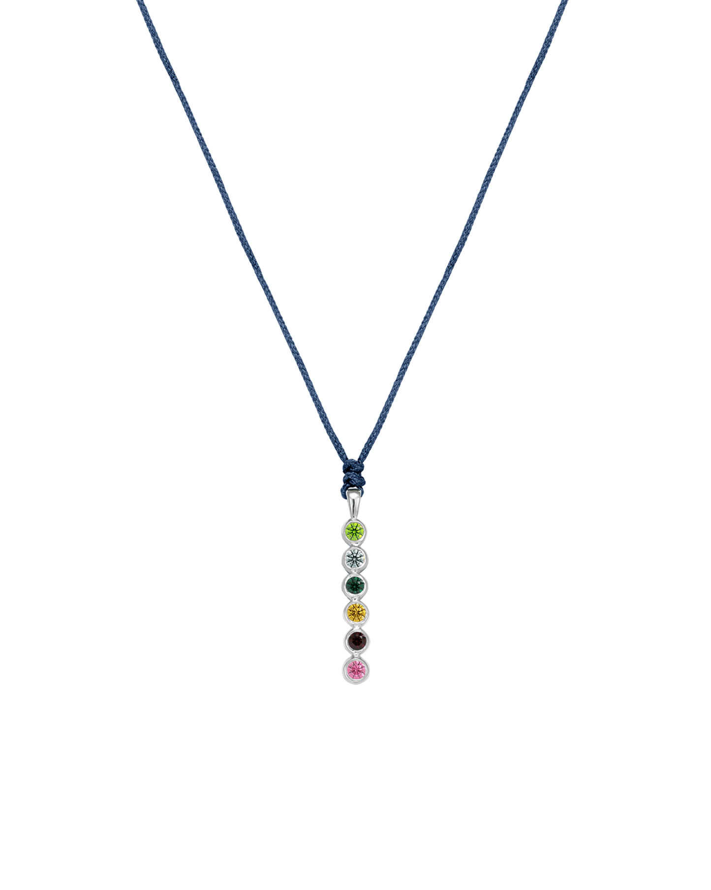 The Birthstones Bar Necklace - 14K White Gold Necklaces 14K Solid Gold Indigo 2