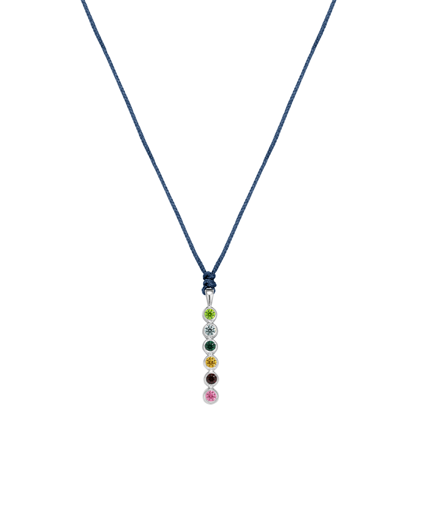 The Birthstones Bar Necklace - 14K White Gold Necklaces 14K Solid Gold Indigo 2