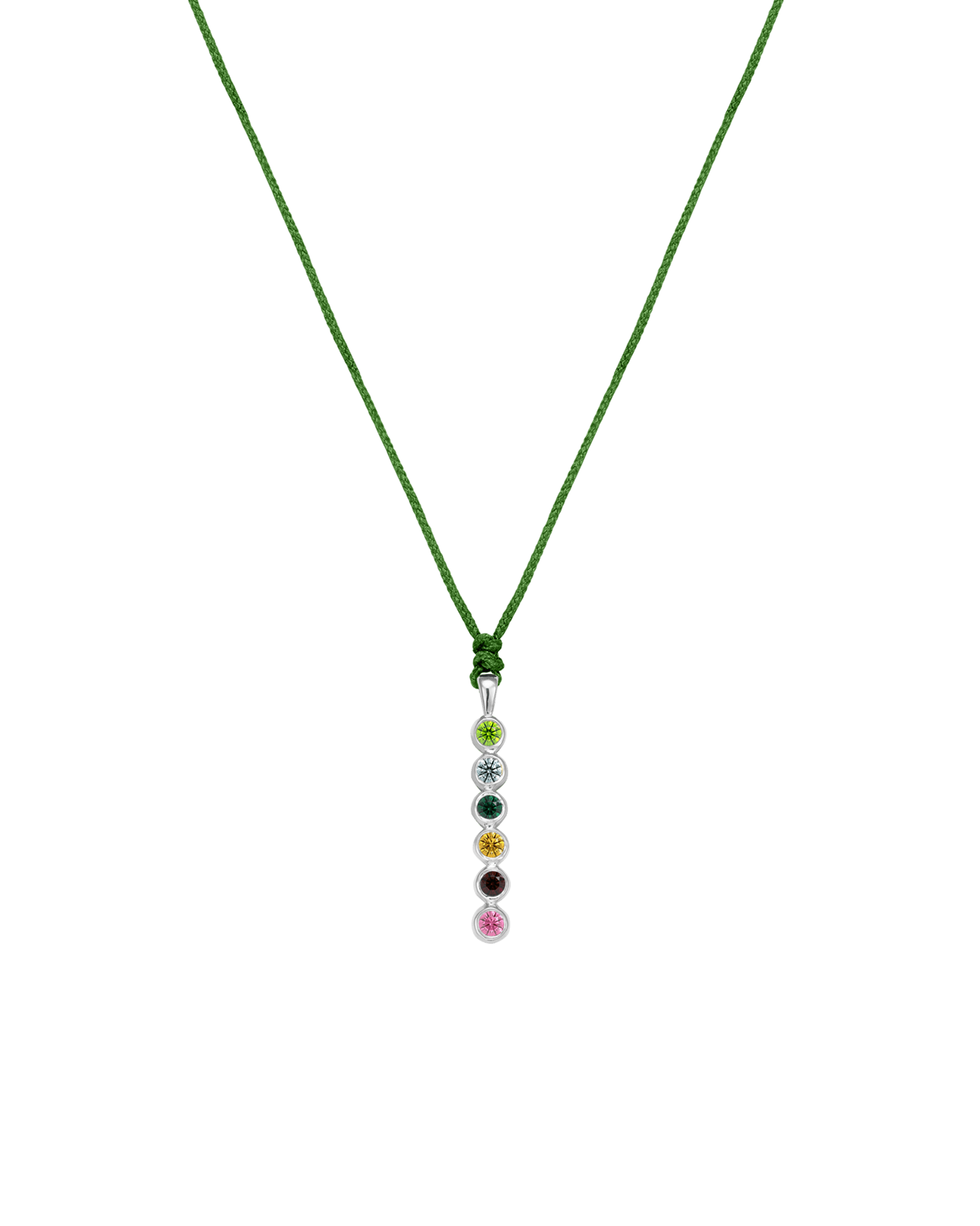 The Birthstones Bar Necklace - 14K White Gold Necklaces 14K Solid Gold Mint 2