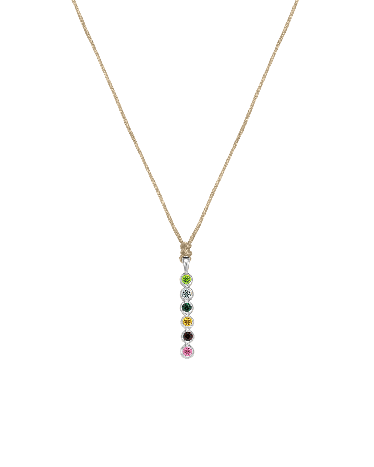 The Birthstones Bar Necklace - 14K White Gold Necklaces 14K Solid Gold Sand 2