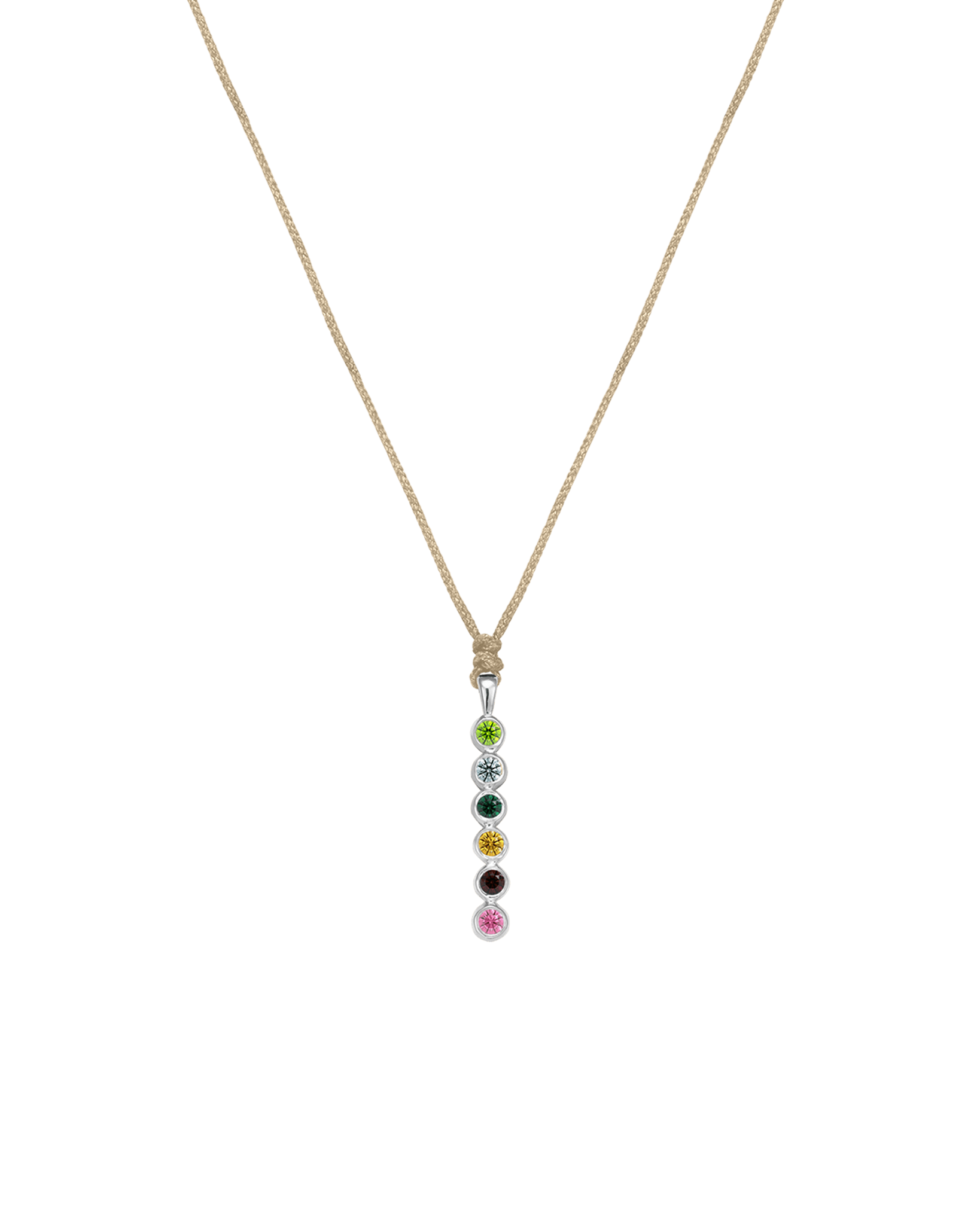 The Birthstones Bar Necklace - 14K White Gold Necklaces 14K Solid Gold Sand 2
