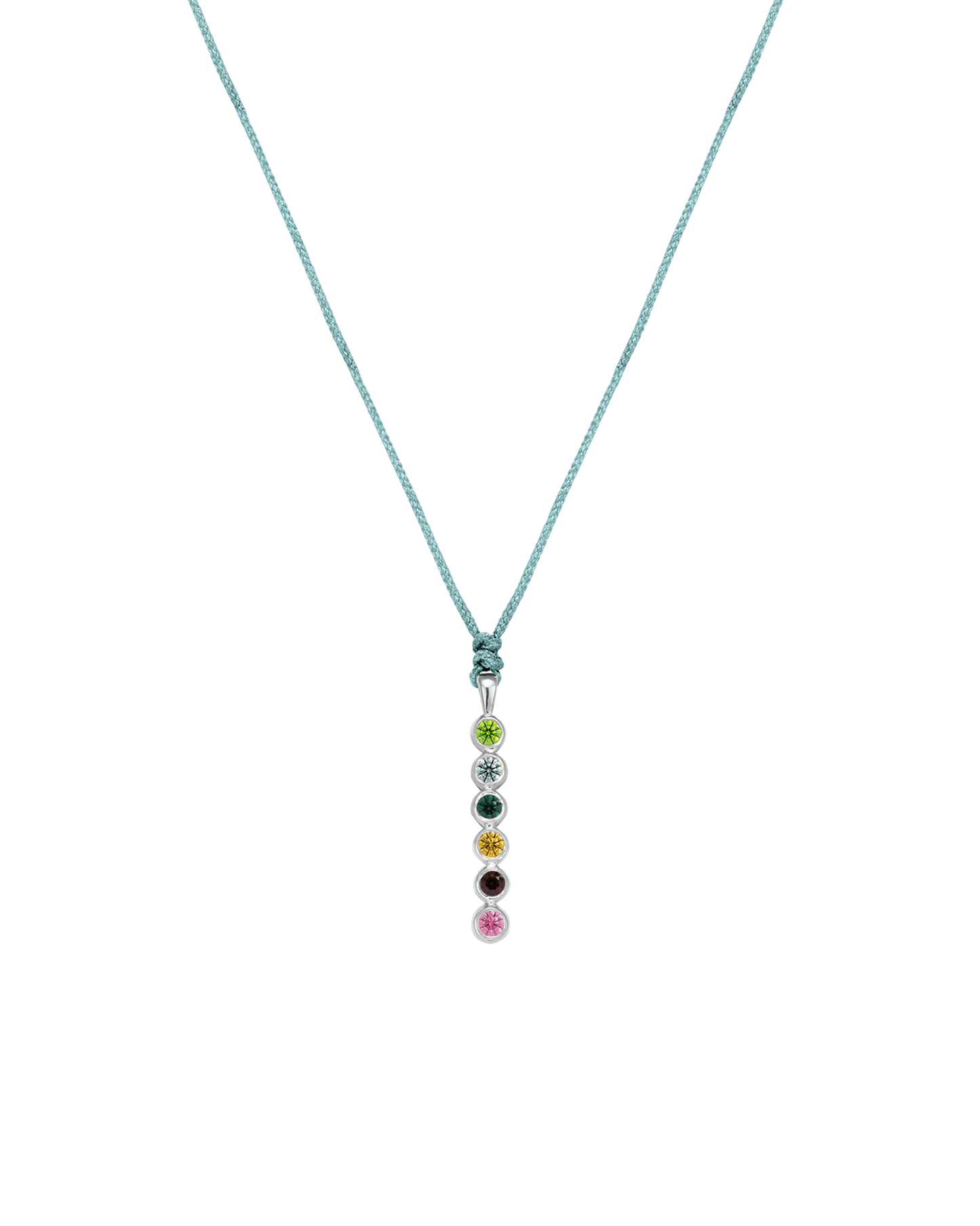 The Birthstones Bar Necklace - 14K White Gold Necklaces 14K Solid Gold Turquoise 2