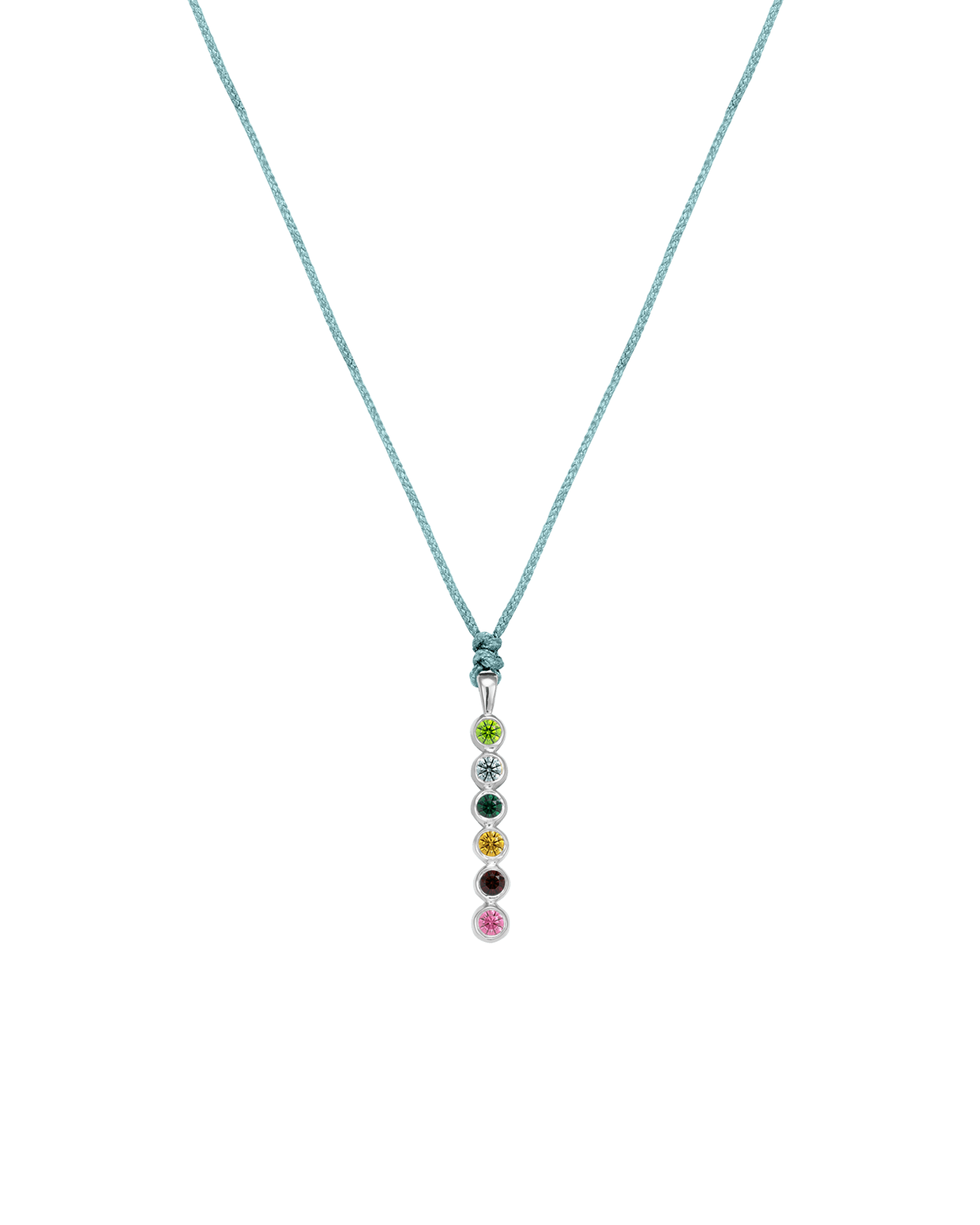 The Birthstones Bar Necklace - 14K White Gold Necklaces 14K Solid Gold Turquoise 2