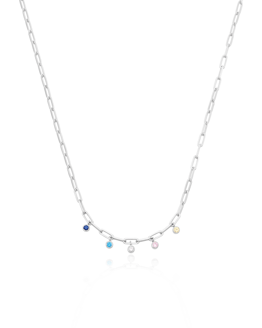 Bermuda Birthstone Necklace - 925 Sterling Silver Necklaces magal-dev 1 Birthstone 16"