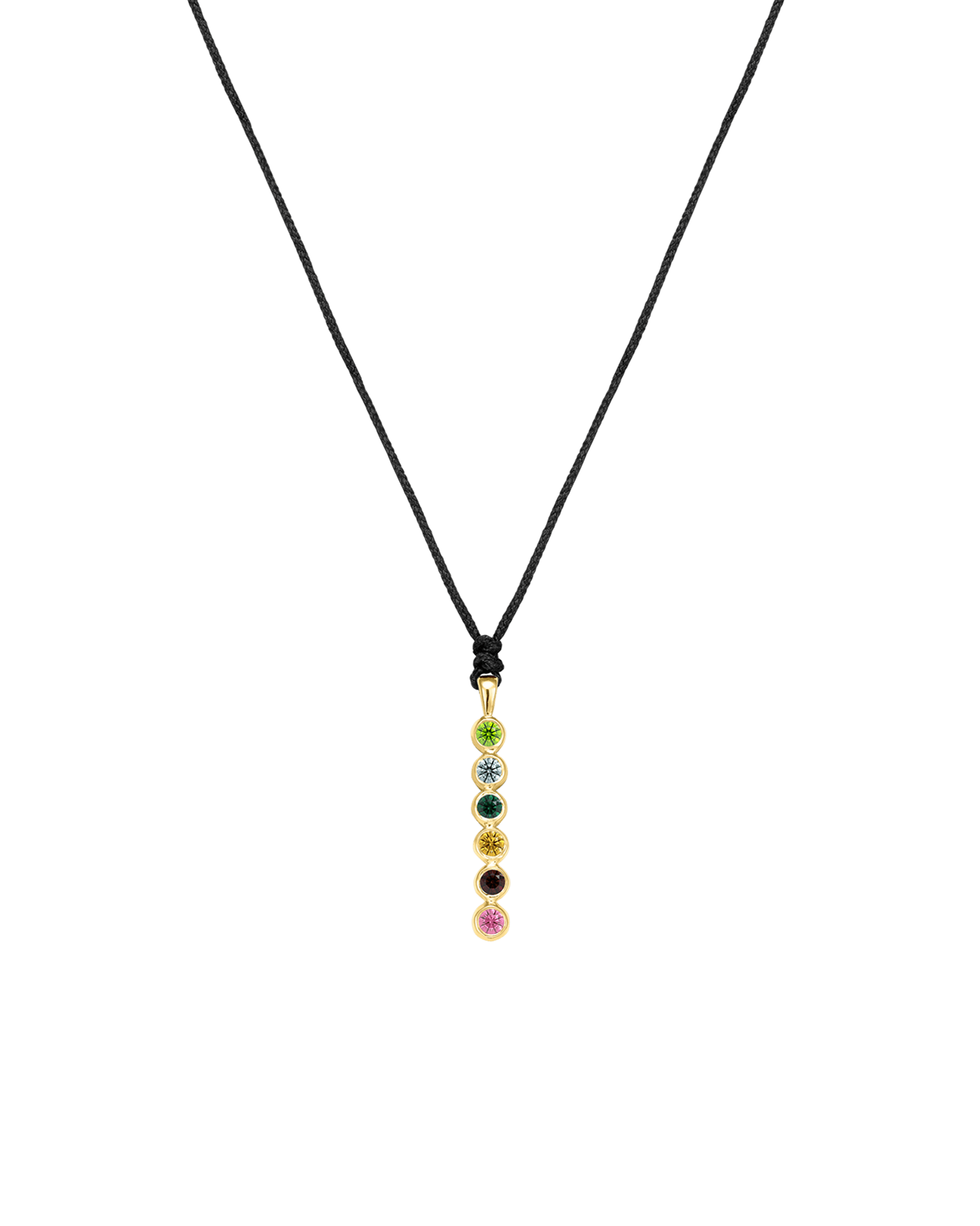 The Birthstones Bar Necklace - 14K Yellow Gold Necklaces 14K Solid Gold Black 2