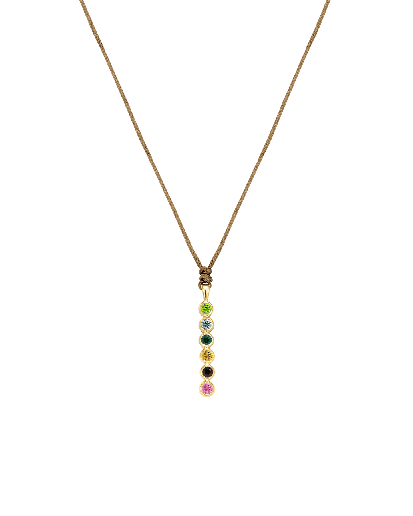 The Birthstones Bar Necklace - 14K Yellow Gold Necklaces 14K Solid Gold Camel 2