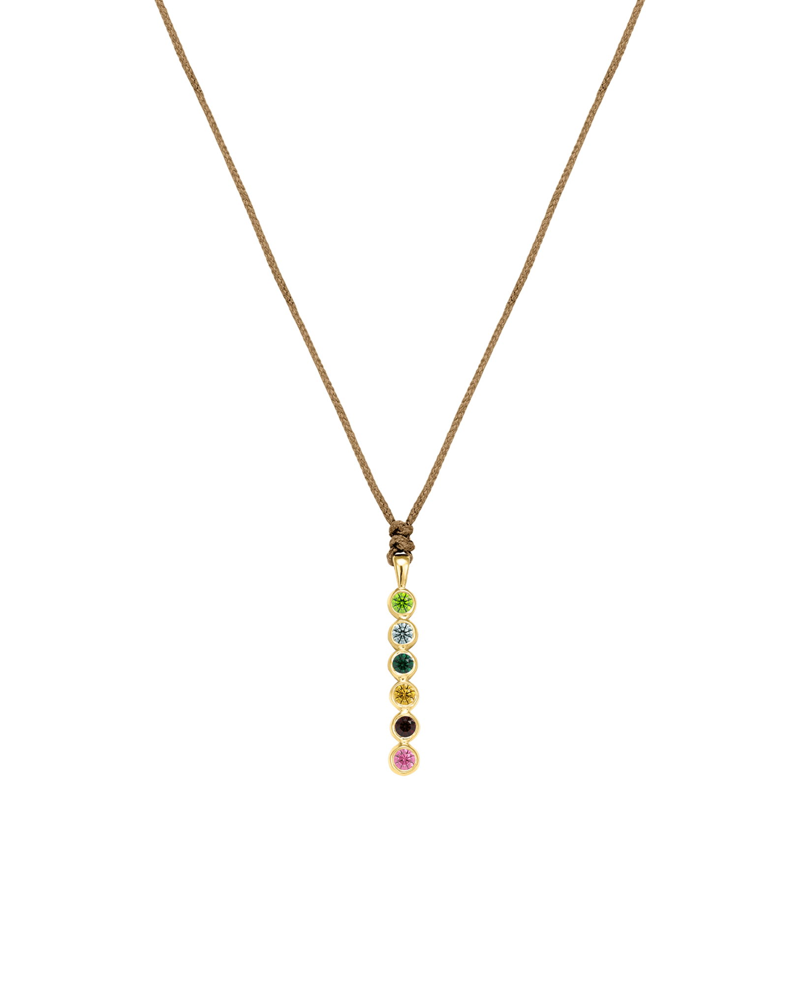 The Birthstones Bar Necklace - 14K Yellow Gold Necklaces 14K Solid Gold Camel 2