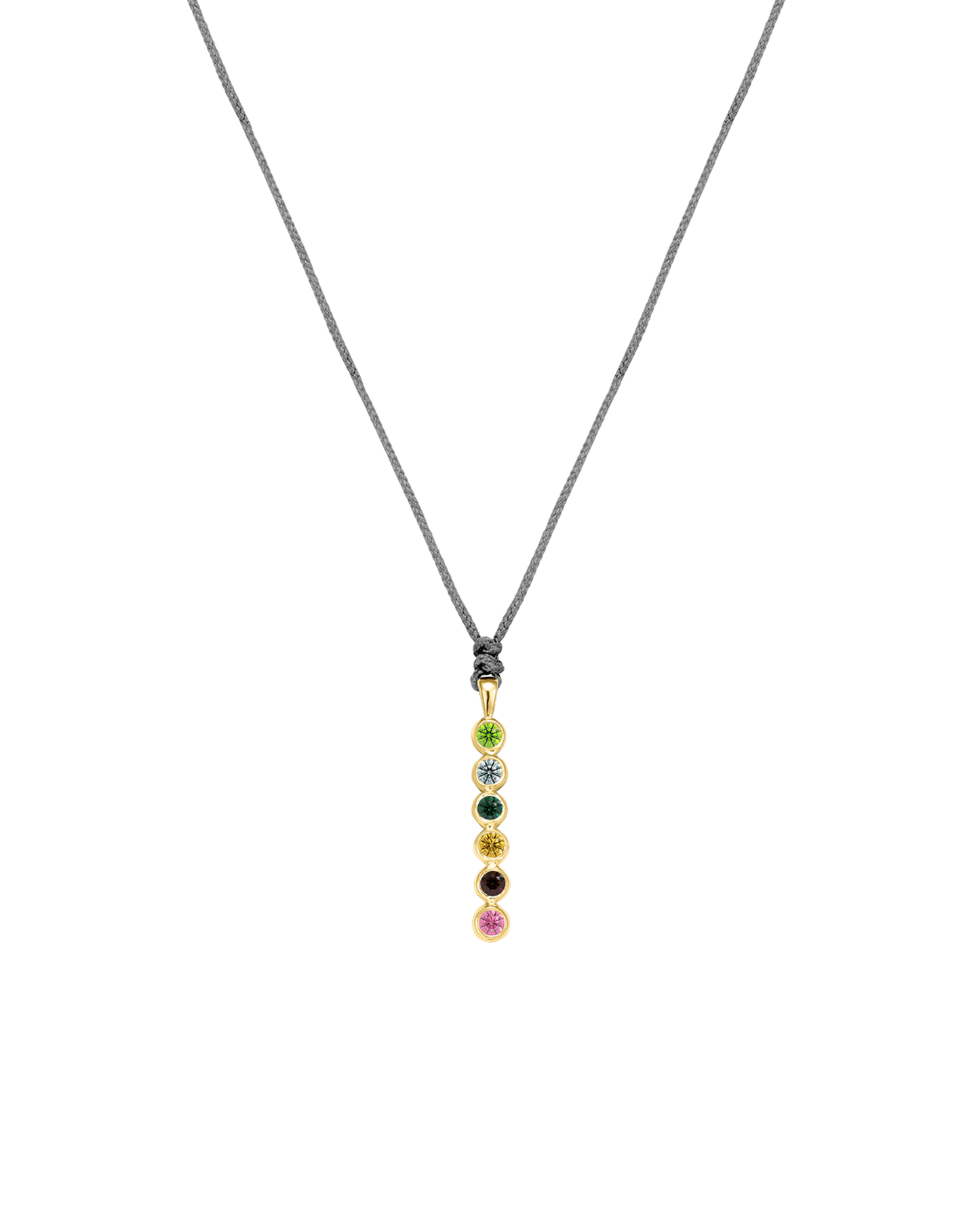 The Birthstones Bar Necklace - 14K Yellow Gold Necklaces 14K Solid Gold Grey 2