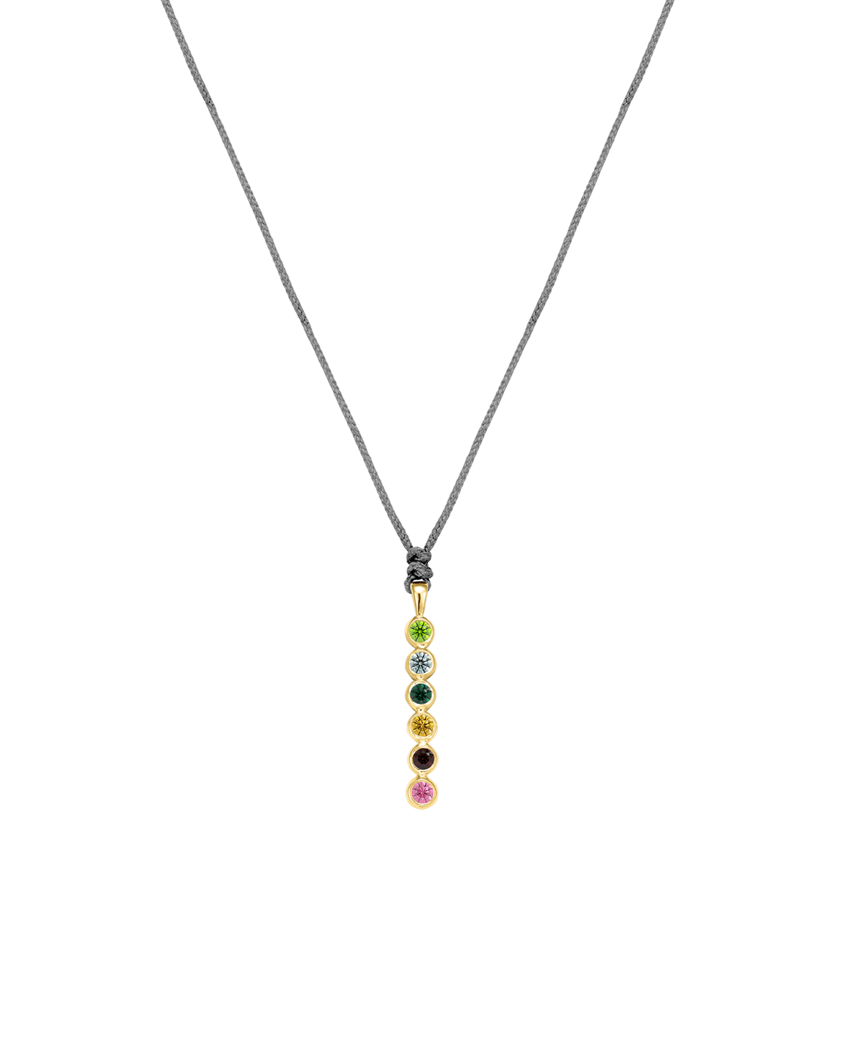 The Birthstones Bar Necklace - 14K Yellow Gold Necklaces 14K Solid Gold Grey 2