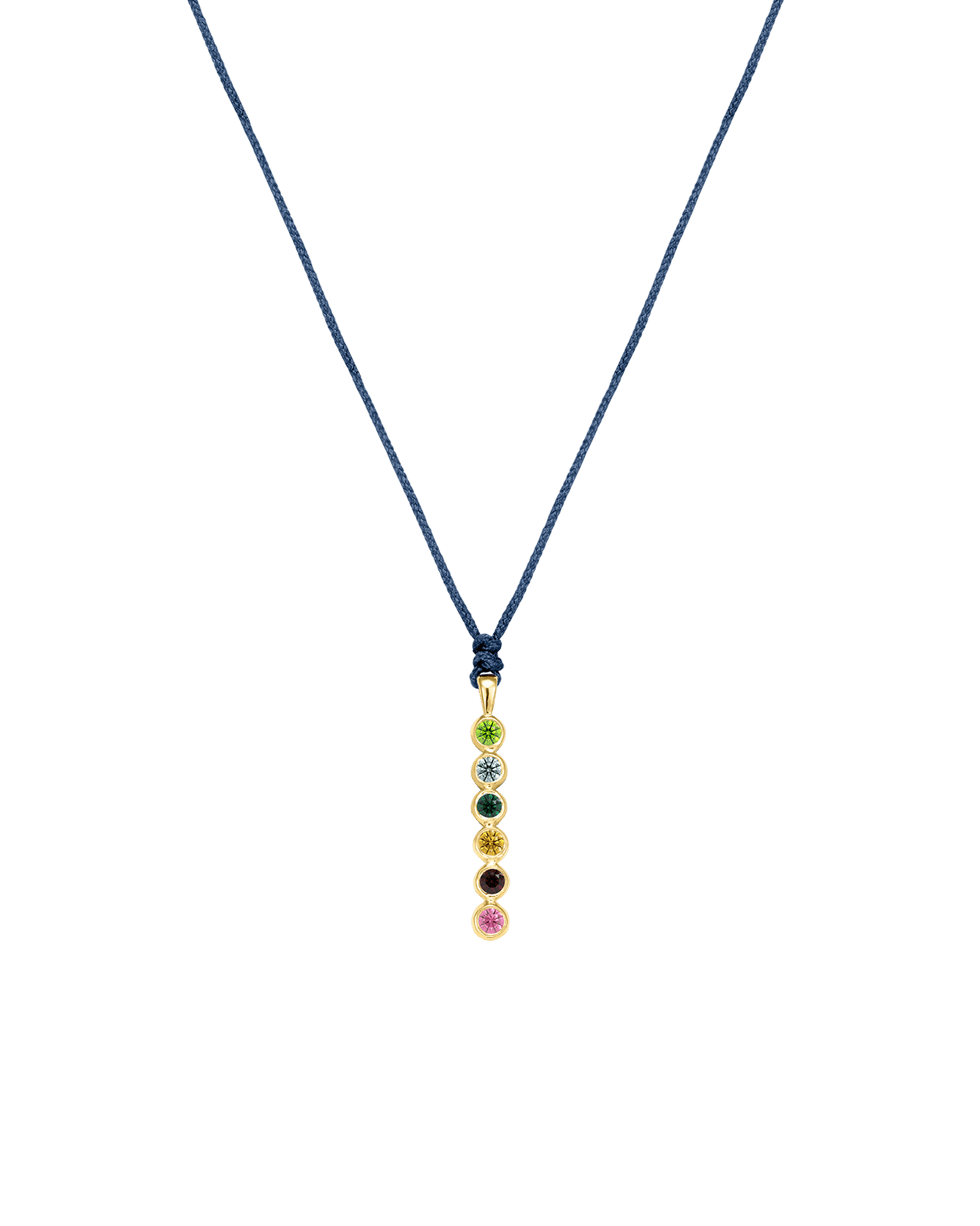 The Birthstones Bar Necklace - 14K Yellow Gold Necklaces 14K Solid Gold Indigo 2