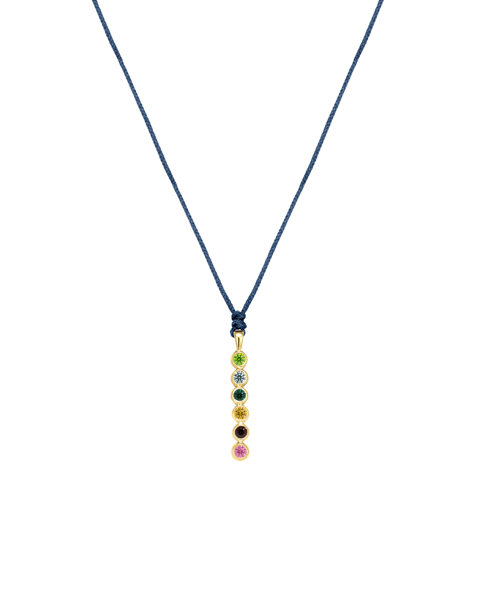 The Birthstones Bar Necklace - 14K Yellow Gold Necklaces 14K Solid Gold Indigo 2