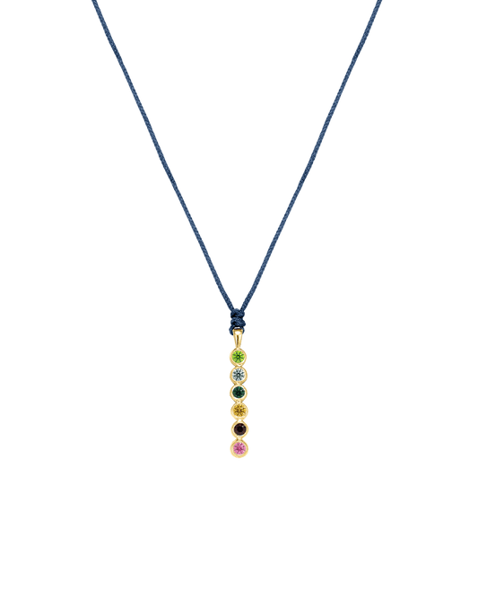 The Birthstones Bar Necklace - 14K Yellow Gold Necklaces 14K Solid Gold Indigo 2