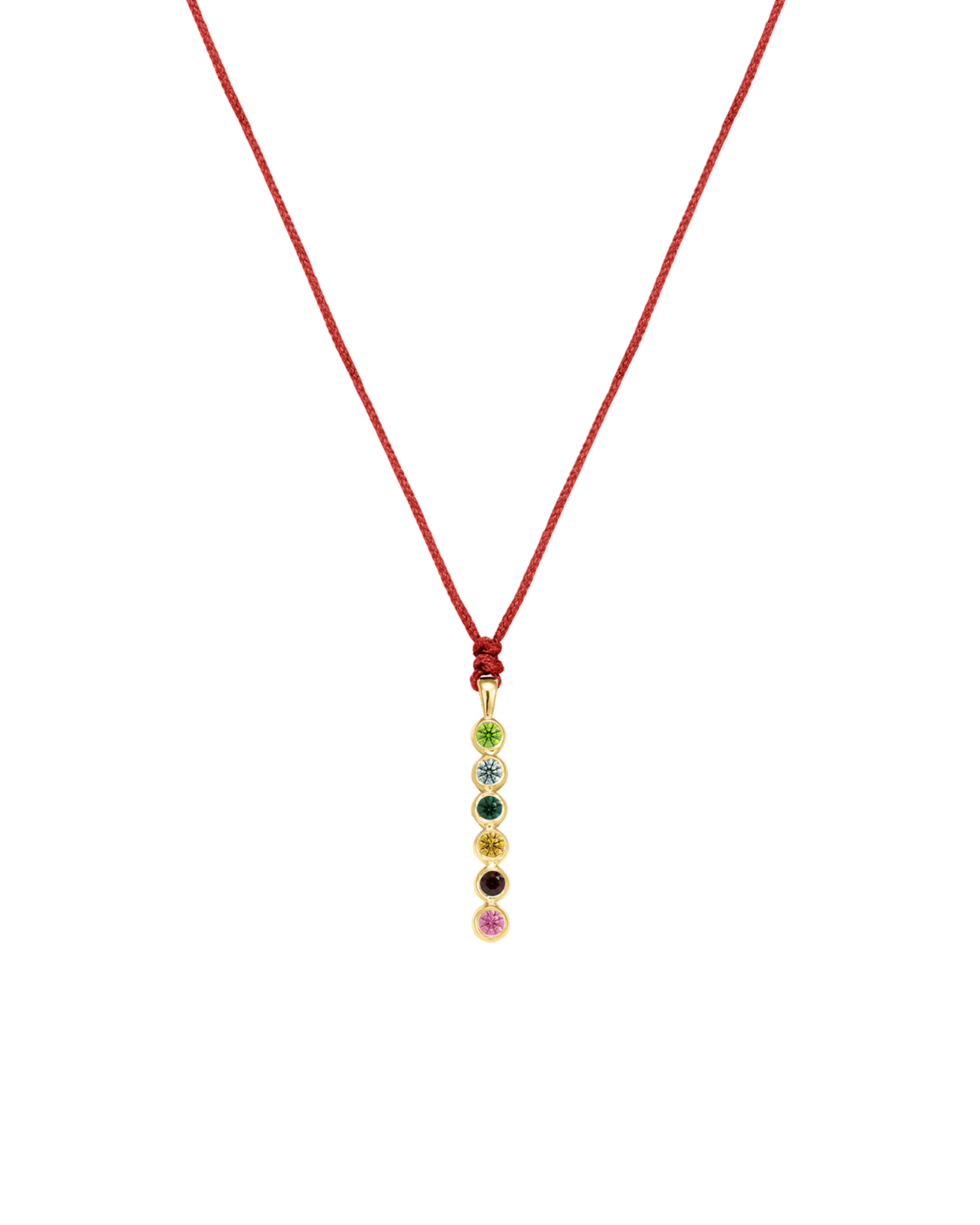 The Birthstones Bar Necklace - 14K Yellow Gold Necklaces 14K Solid Gold Red 2
