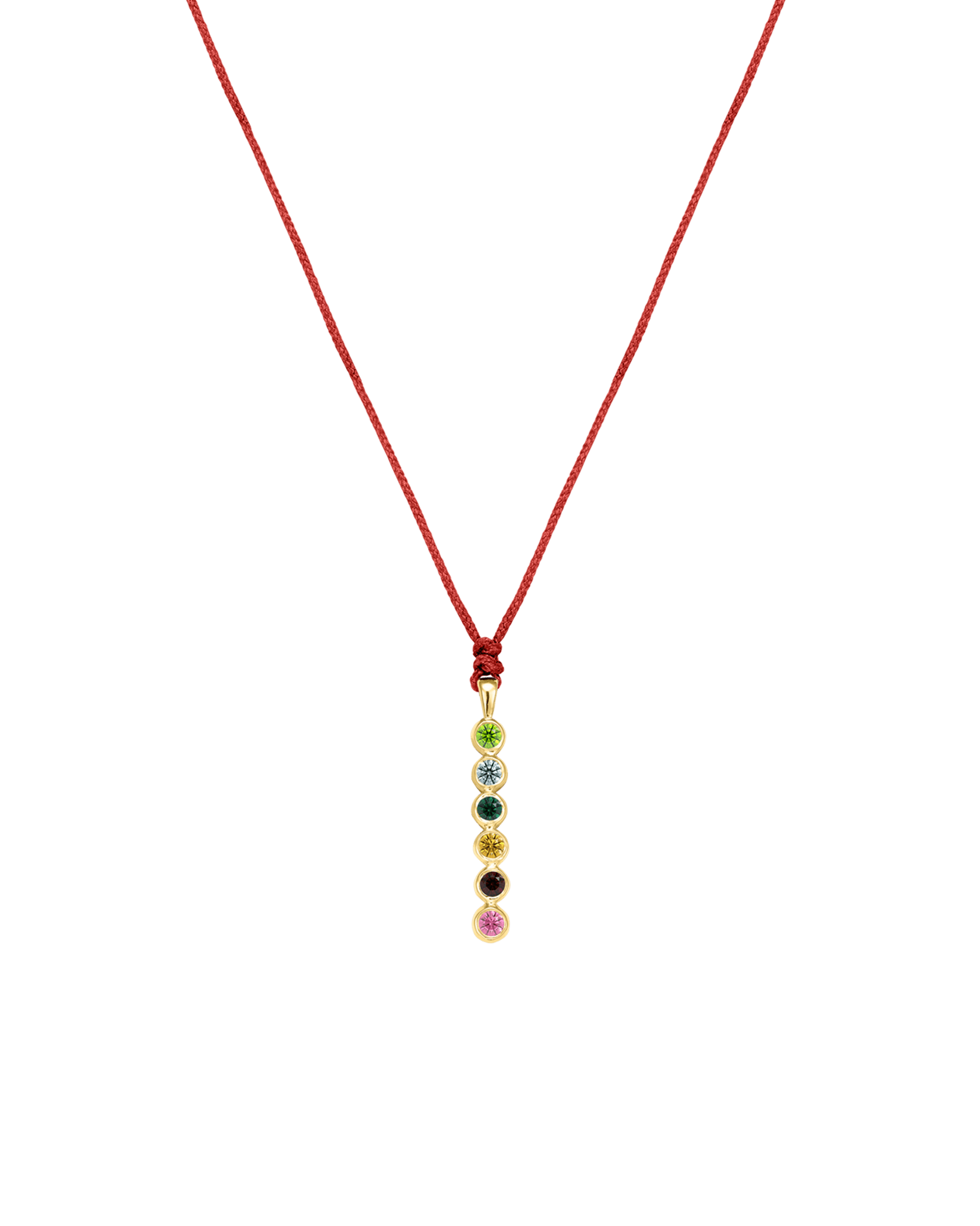 The Birthstones Bar Necklace - 14K Yellow Gold Necklaces 14K Solid Gold Red 2