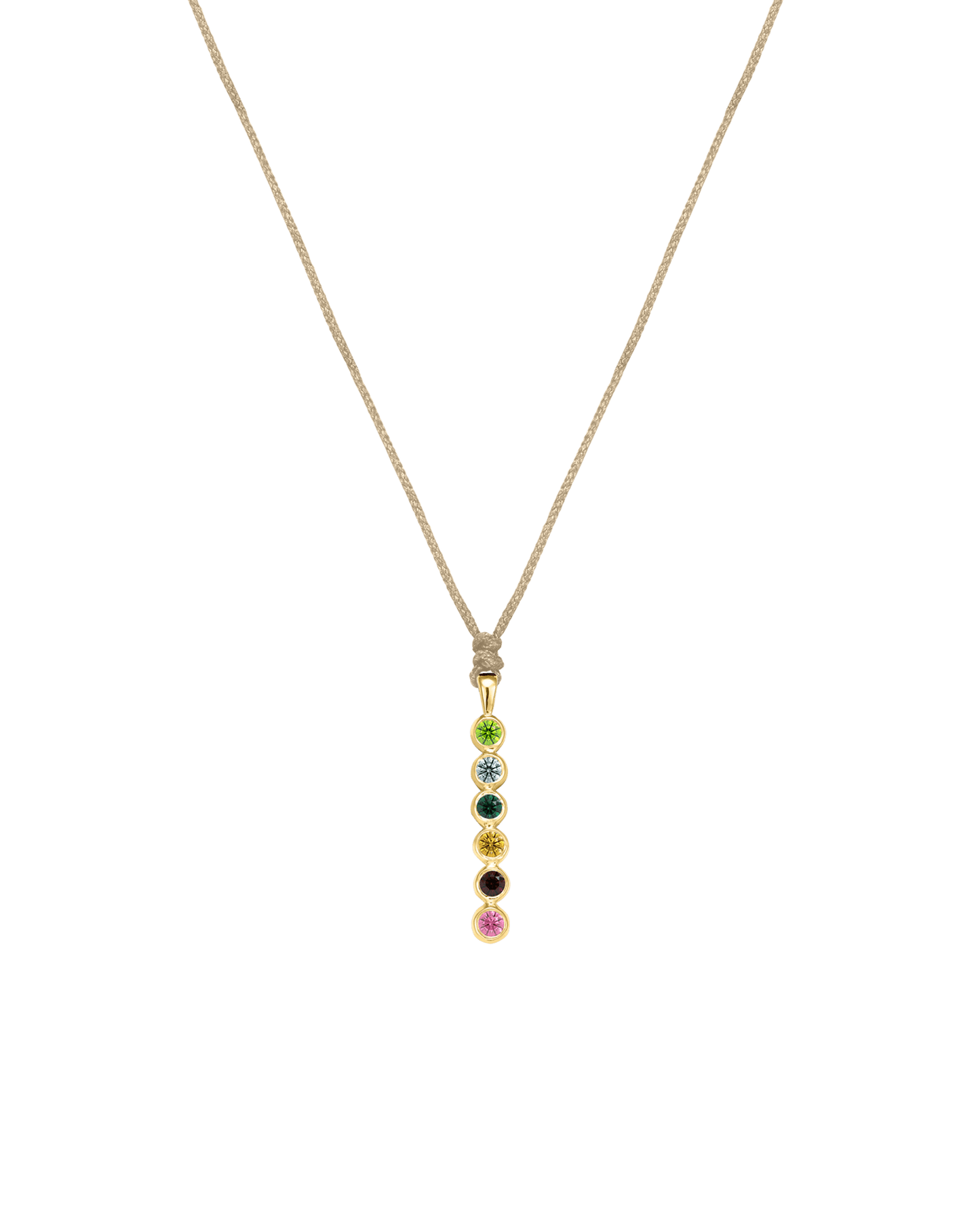 The Birthstones Bar Necklace - 14K Yellow Gold Necklaces 14K Solid Gold Sand 2