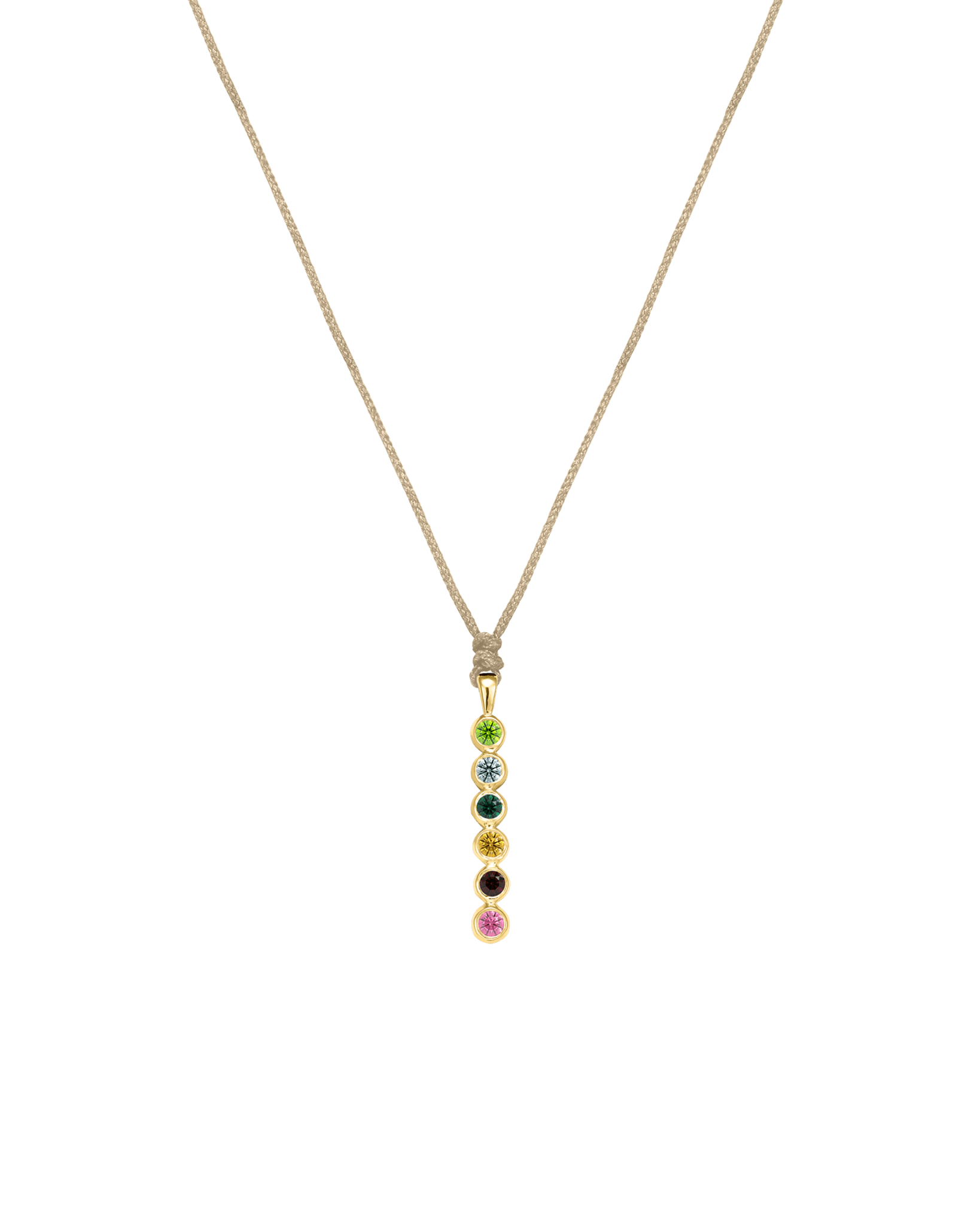 The Birthstones Bar Necklace - 14K Yellow Gold Necklaces 14K Solid Gold Sand 2