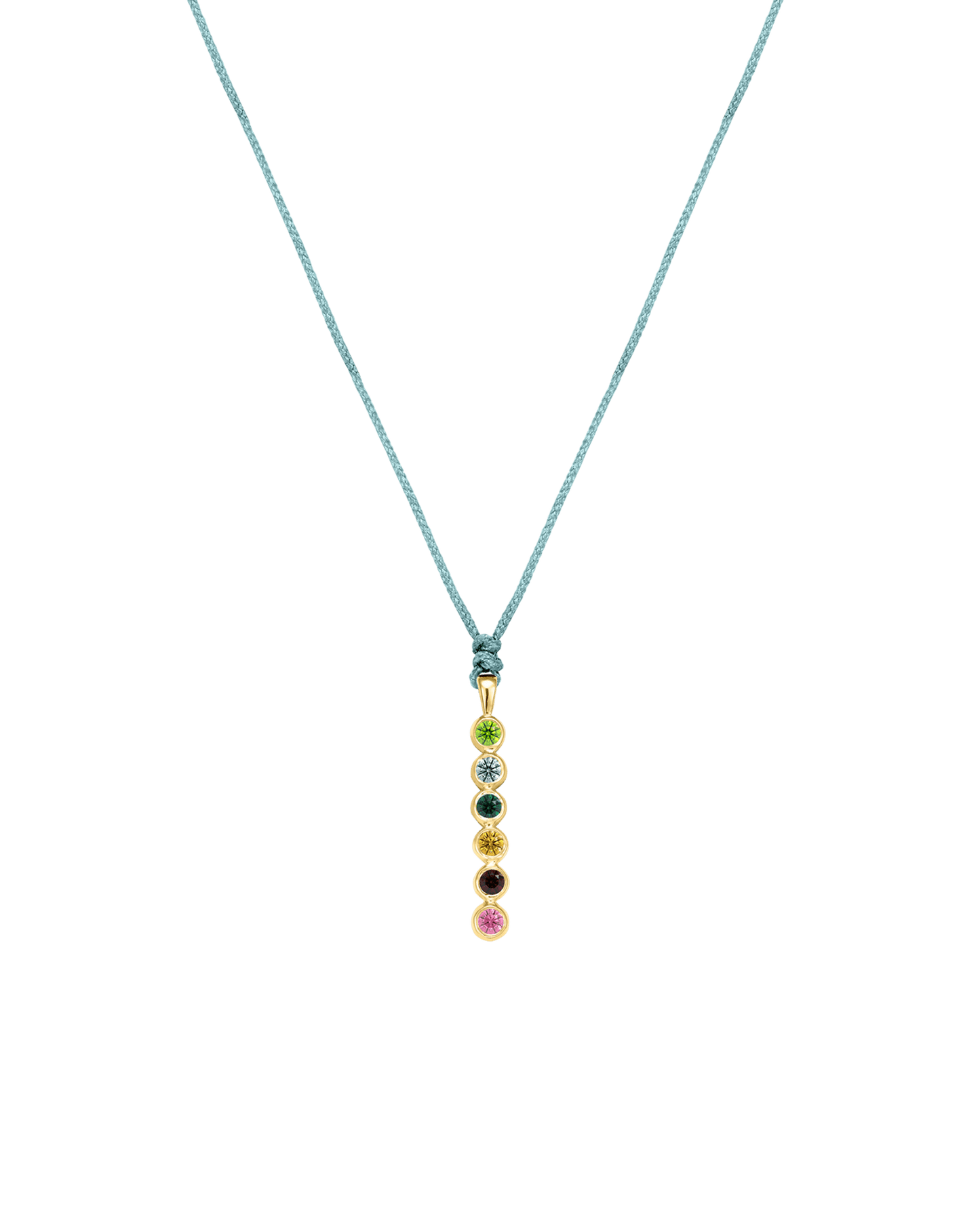 The Birthstones Bar Necklace - 14K Yellow Gold Necklaces 14K Solid Gold Turquoise 2
