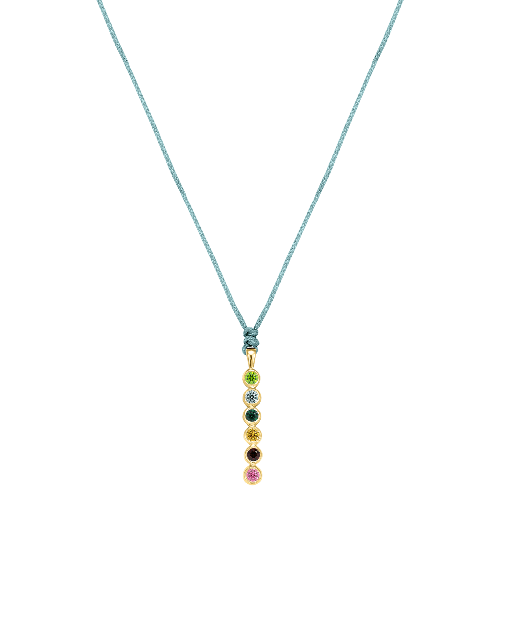 The Birthstones Bar Necklace - 14K Yellow Gold Necklaces 14K Solid Gold Turquoise 2