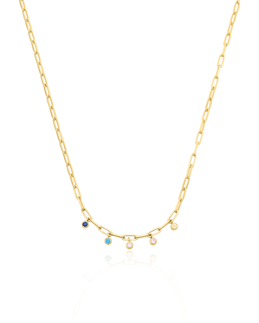 Bermuda Birthstone Necklace - 18K Gold Vermeil Necklaces magal-dev 1 Birthstone 16"