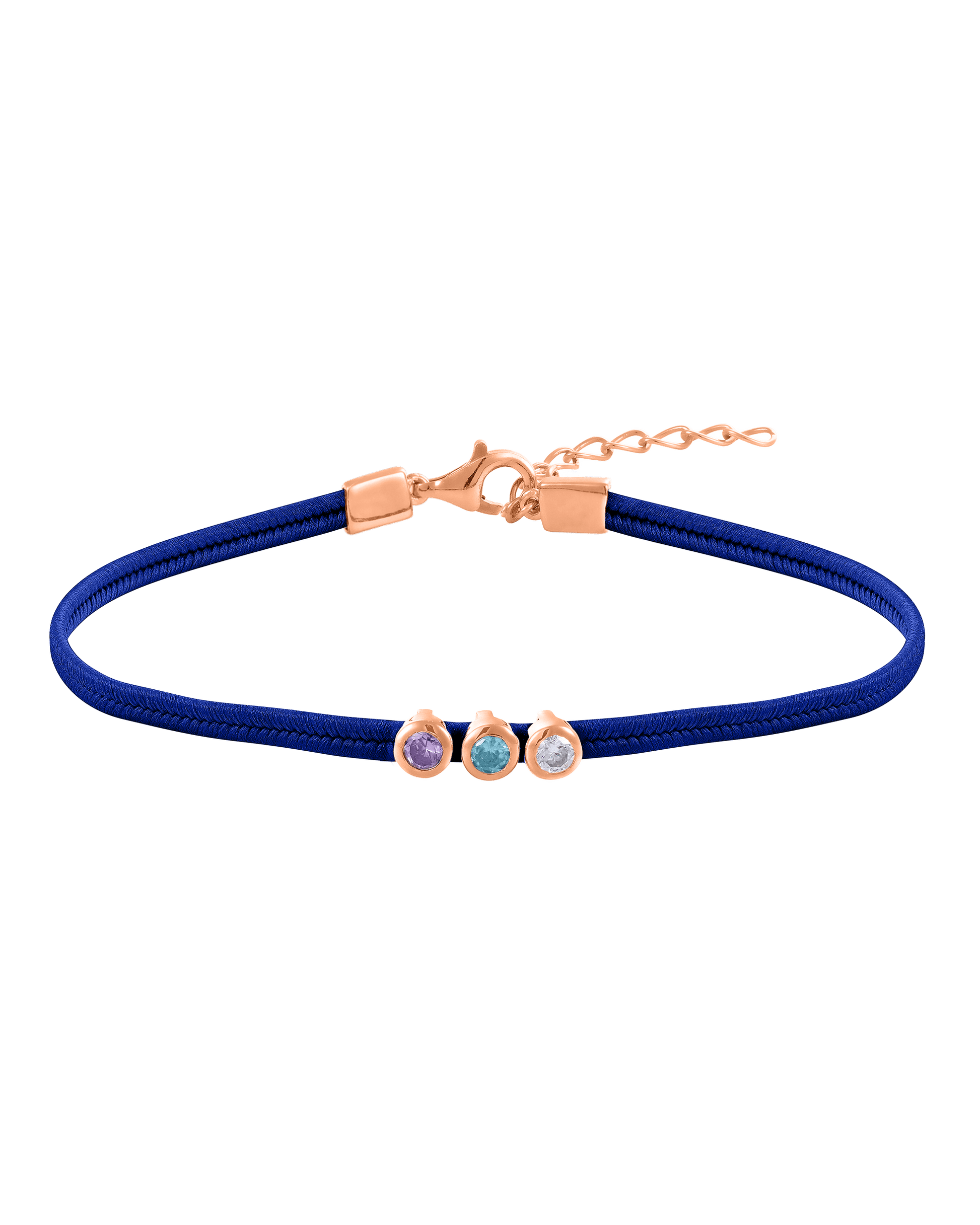The Birthstone Cord - 18K Rose Vermeil Bracelets magal-dev 1 Birthstone Blue